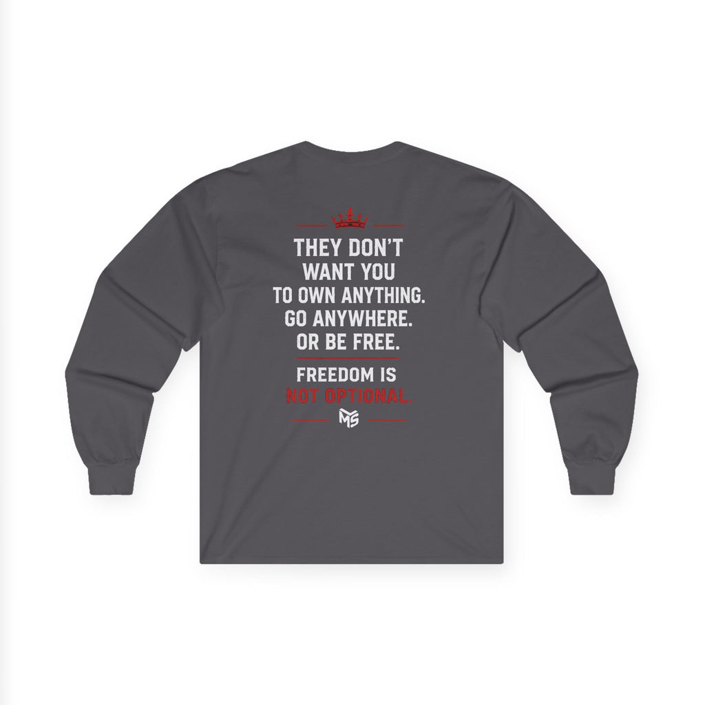 Long Sleeve Tee — "Just Say No To 15 Minute Cities" Empowerment Graphic