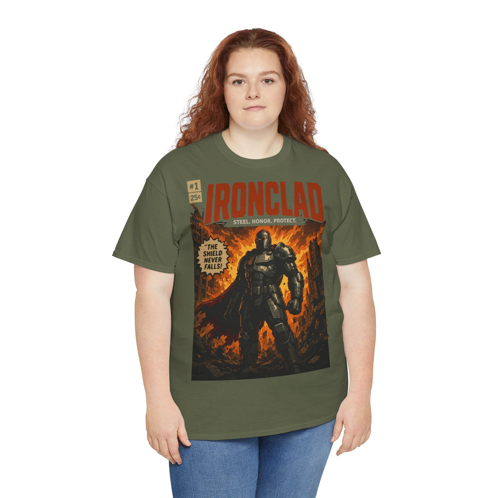 Ironclad Comic-Style T-Shirt — Vintage Superhero Graphic Tee