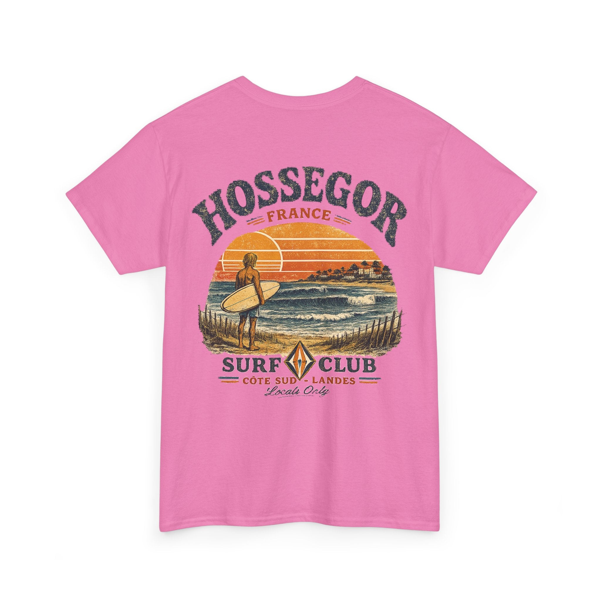 Hossegor Surf Club T‑Shirt – Vintage Sunset Surfing Tee