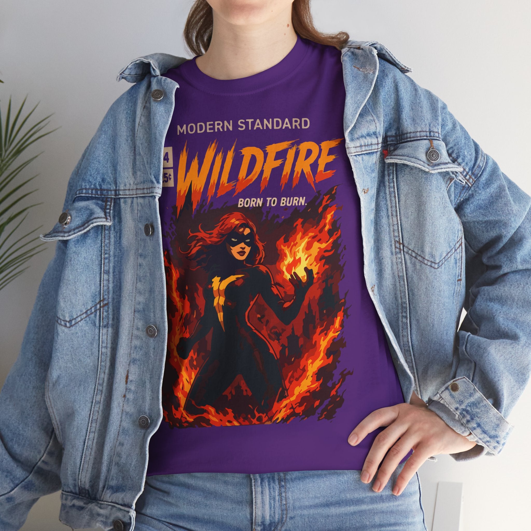 Wildfire Graphic Tee – 'Modern Standard Wildfire: Born to Burn' Flame Girl T‑Shirt