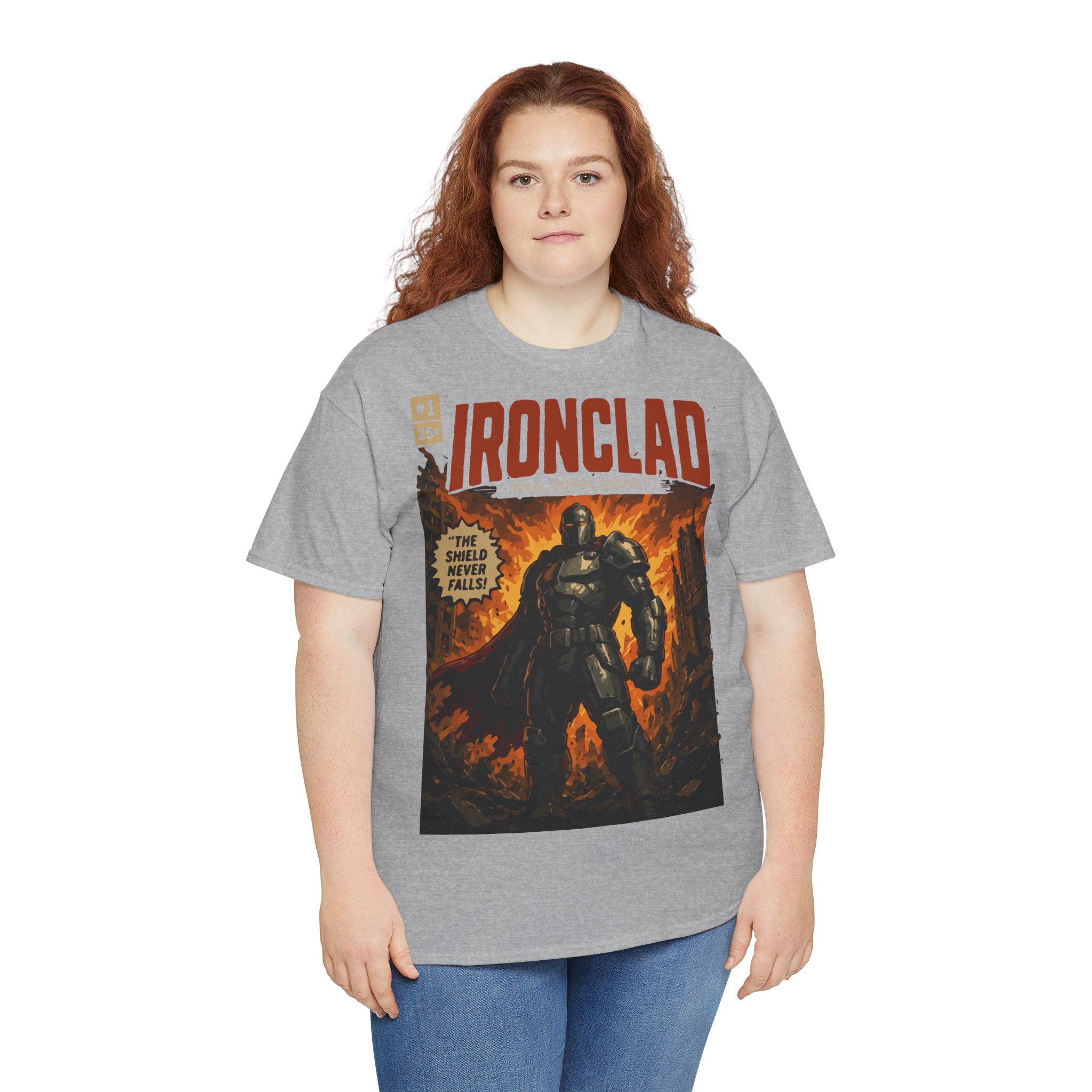 Ironclad Comic-Style T-Shirt — Vintage Superhero Graphic Tee
