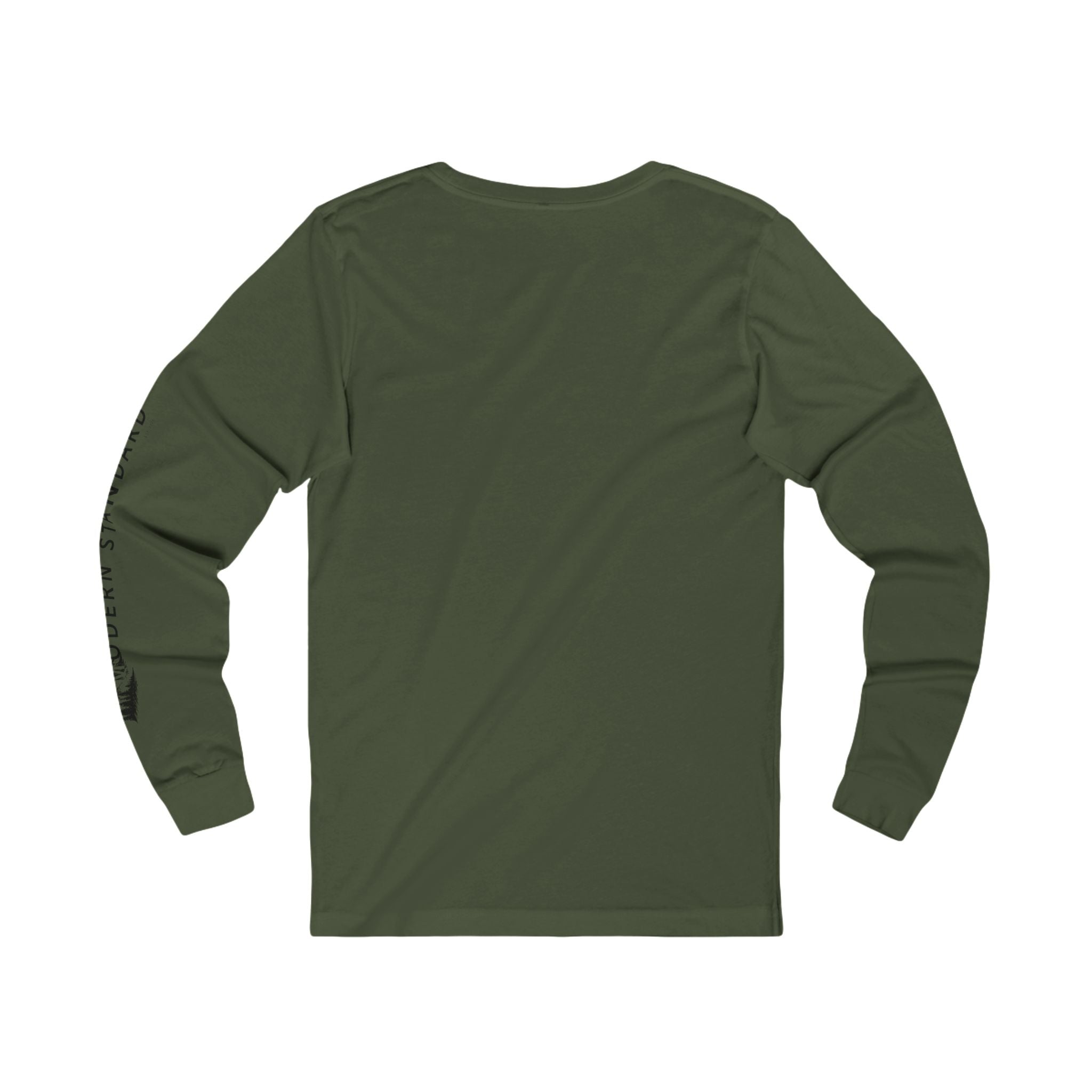 MS Minimalist Logo Long Sleeve Tee — White Graphic Shirt with Sleeve Text