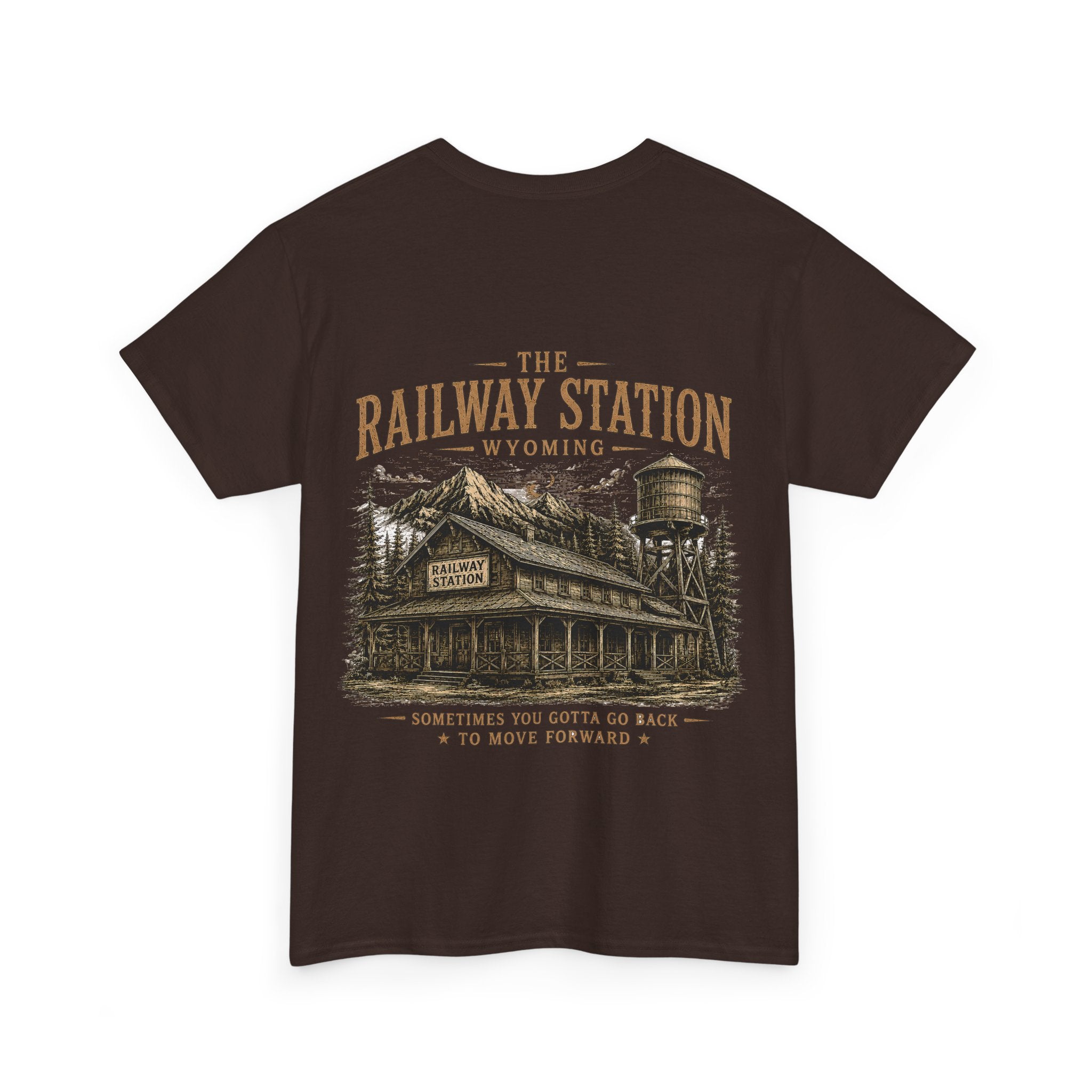 Railway Station Wyoming T-Shirt — Vintage Cowboy Skull Tee