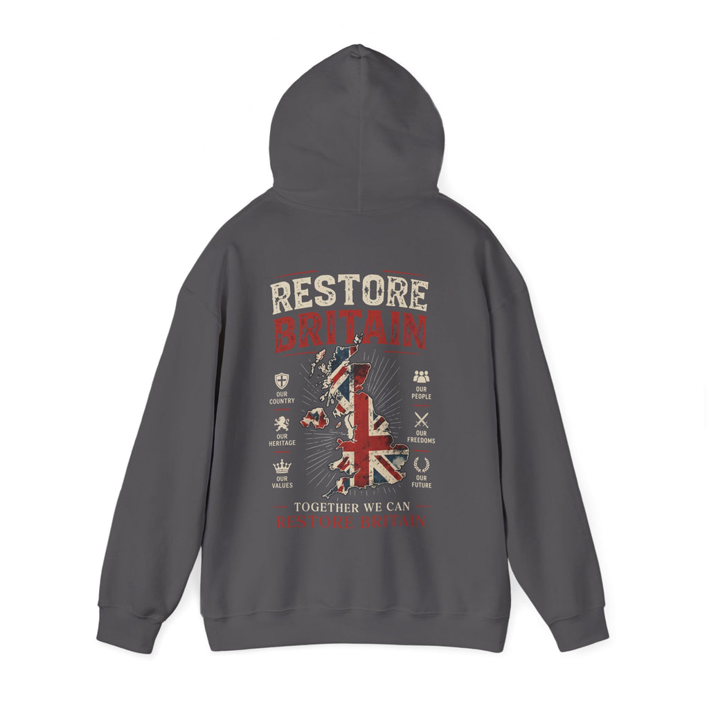 Restore Britain Hoodie — Union Jack Patriotic Graphic Hoodie