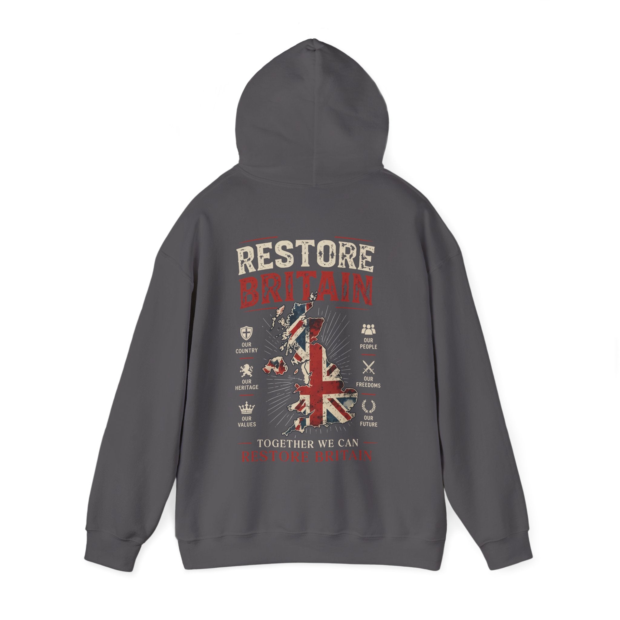 Restore Britain Hoodie — Union Jack Patriotic Graphic Hoodie