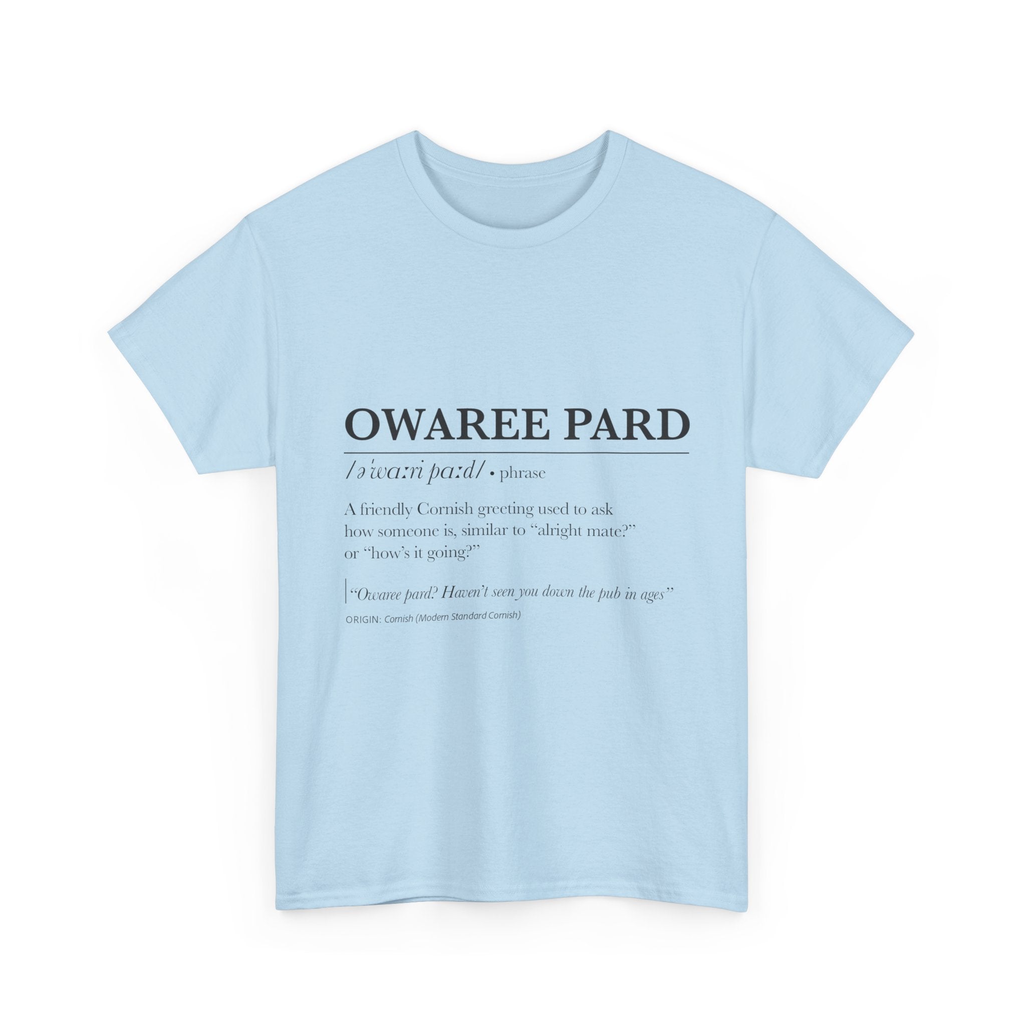 'Owaree Pard - IKent Membr' Cornish Dictionary unisex Tee