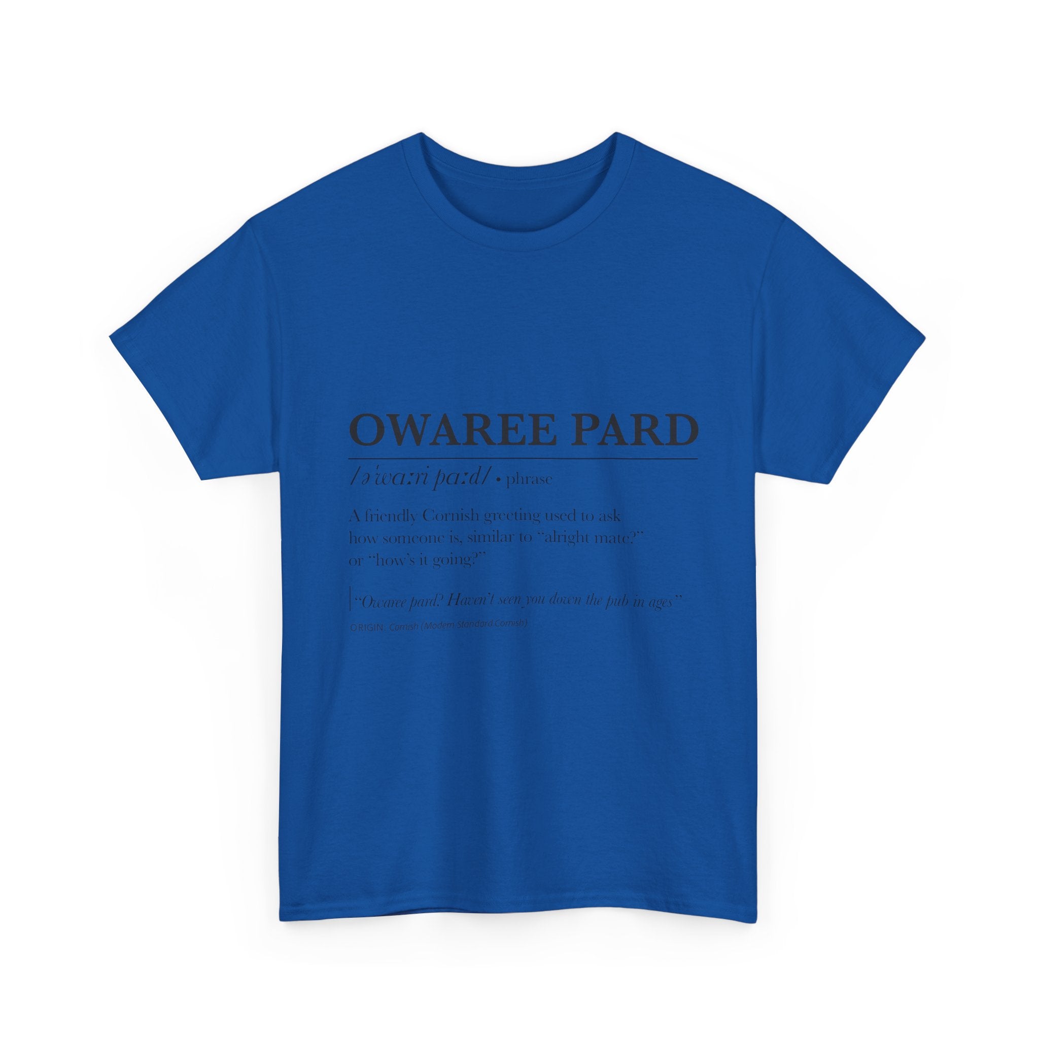 'Owaree Pard - IKent Membr' Cornish Dictionary unisex Tee