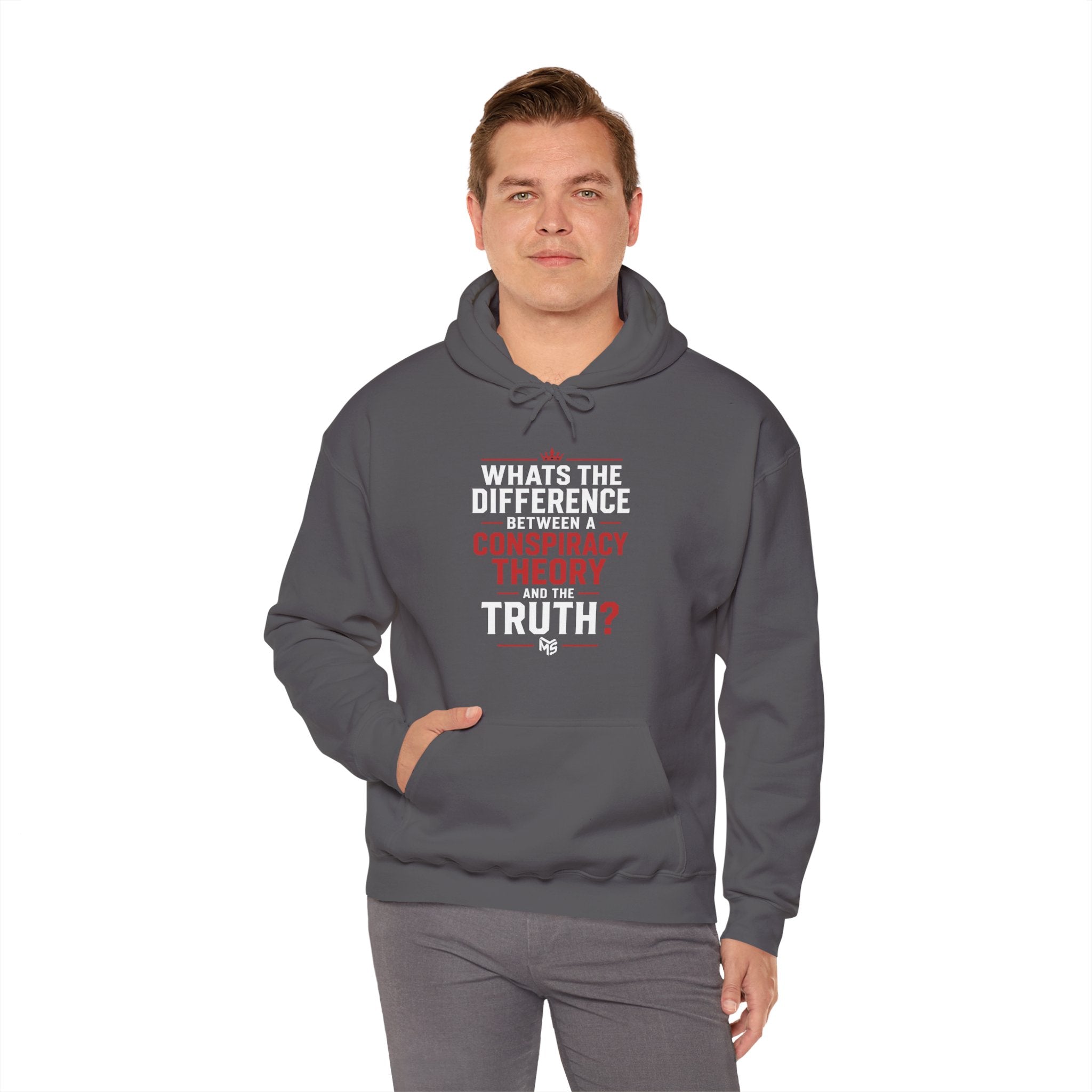 Conspiracy vs Truth Hoodie – Front Quote & “6 Months.” Back Graphic