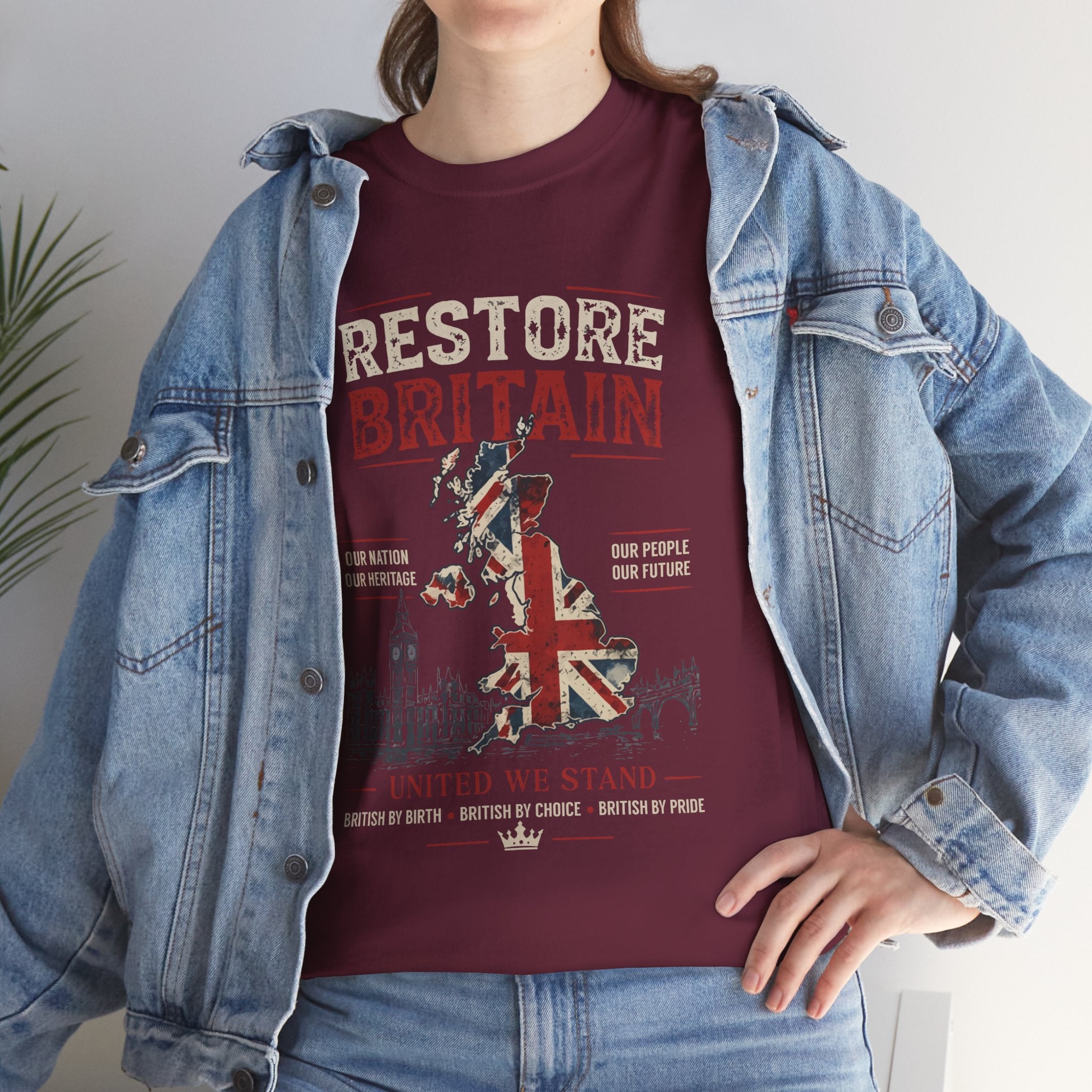 Womans Restore Britain T-Shirt – Patriotic Union Jack Graphic Tee