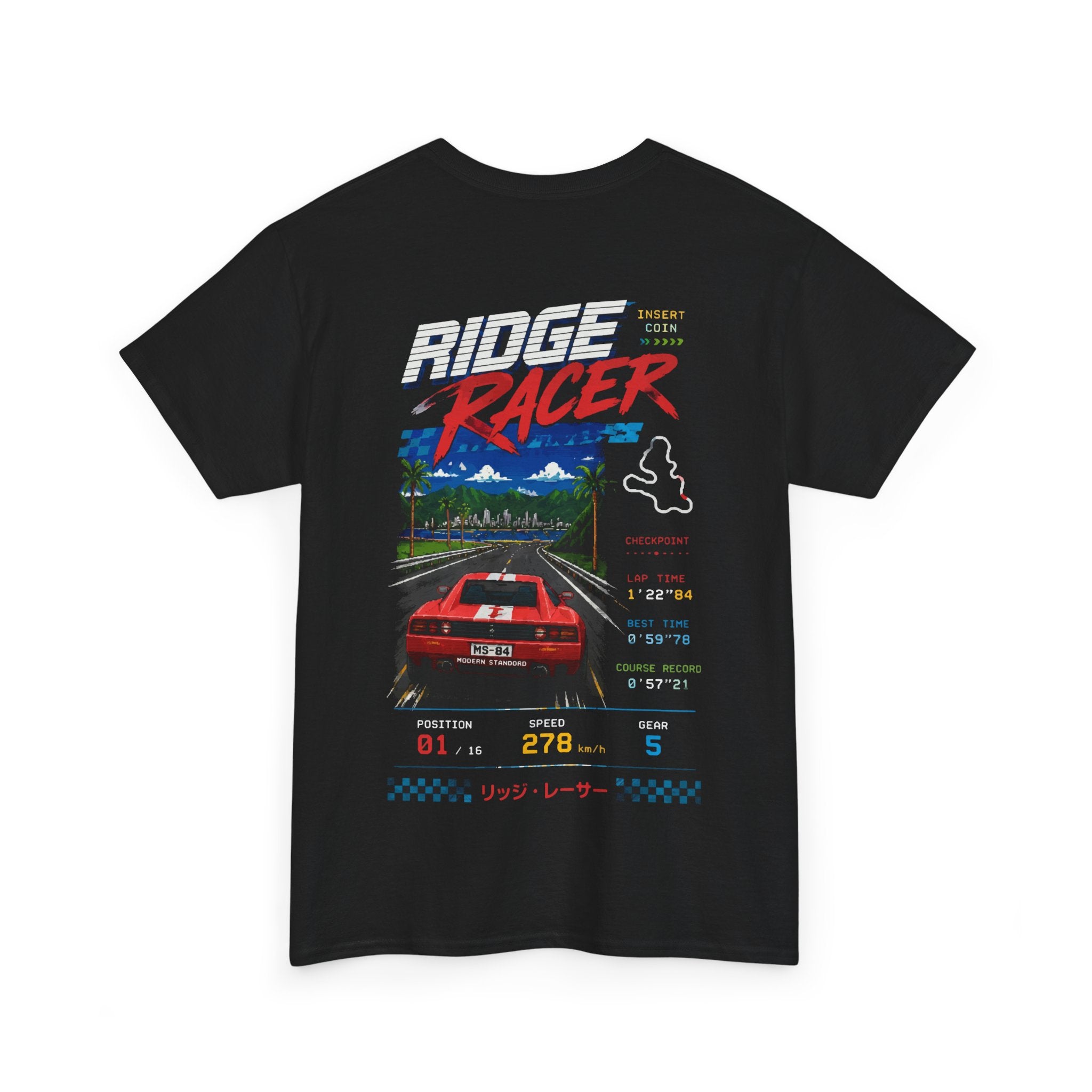 Ridge Racer Retro Racing Tee — Vintage Arcade Car Graphic T-Shirt