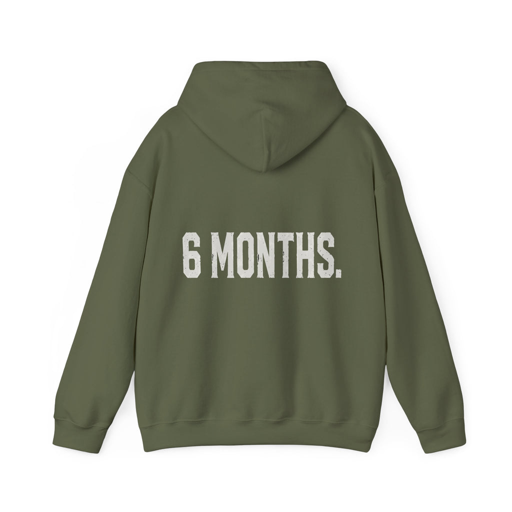 Conspiracy vs Truth Hoodie – Front Quote & “6 Months.” Back Graphic