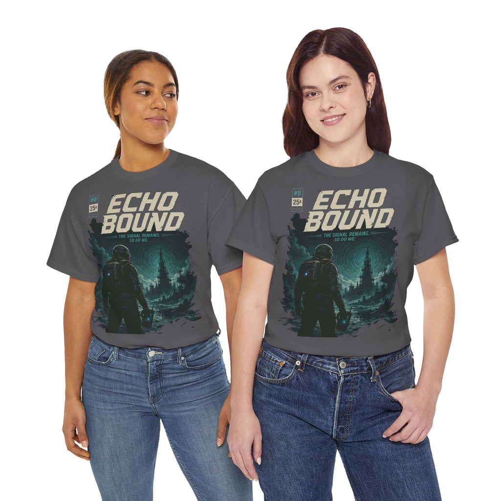 Echo Bound Graphic Tee — Retro Sci‑Fi Astronaut Design