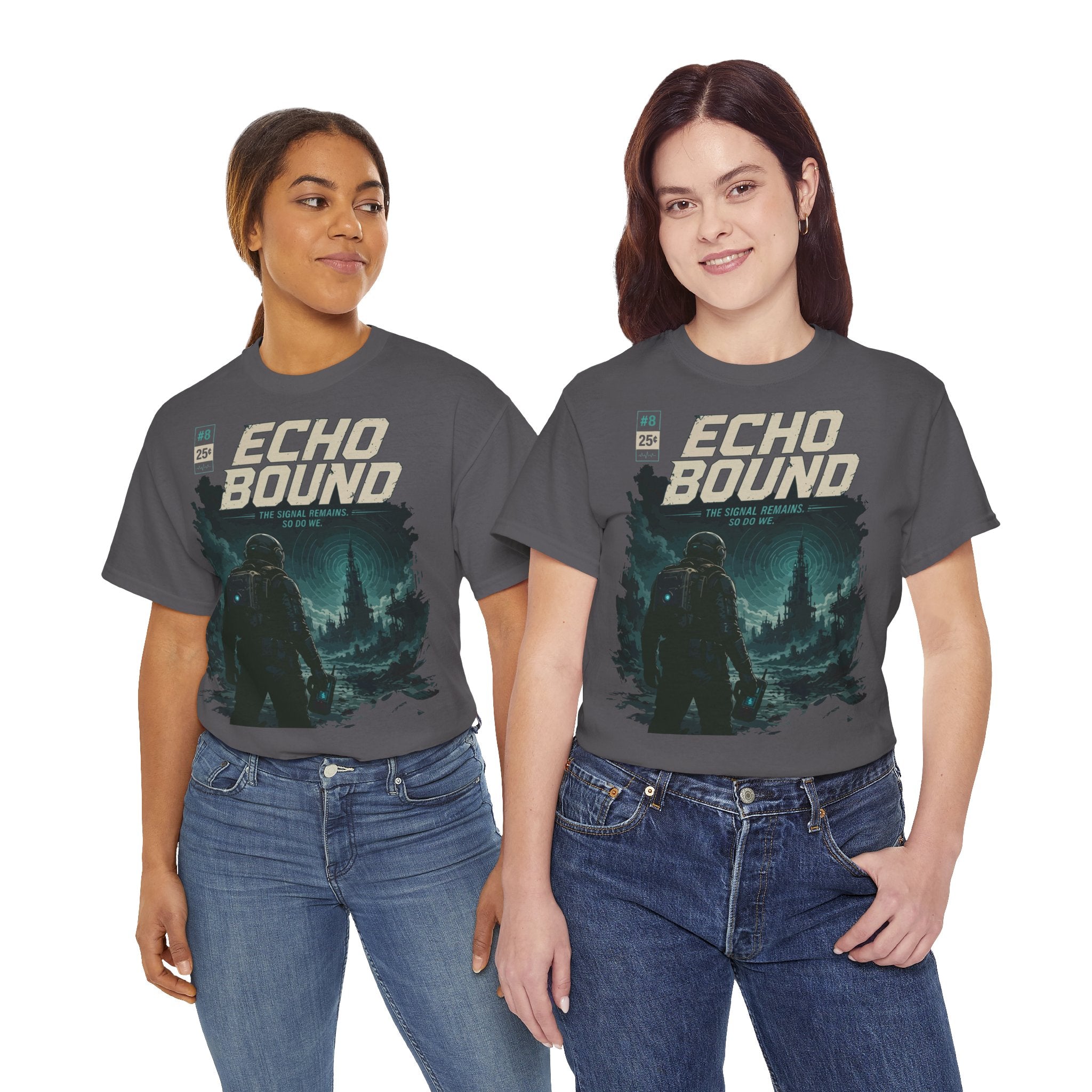 Echo Bound Graphic Tee — Retro Sci‑Fi Astronaut Design