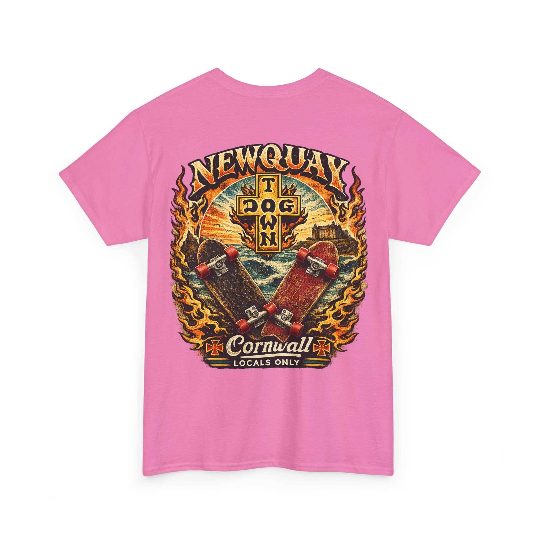 Surf Skate T‑Shirt — Newquay Cornwall 'Dog Town' Graphic Tee