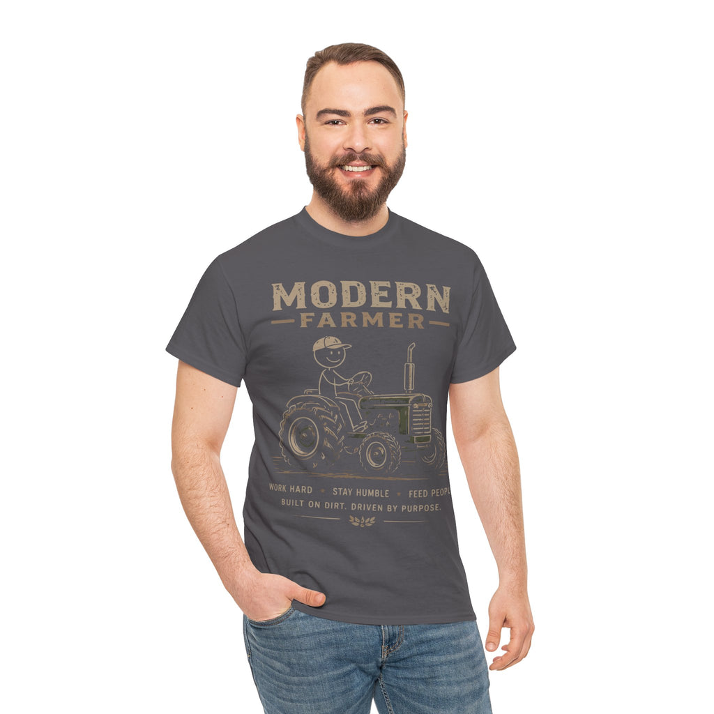 Modern Farmer Tractor v2 T‑Shirt – Vintage Farm Life Tee