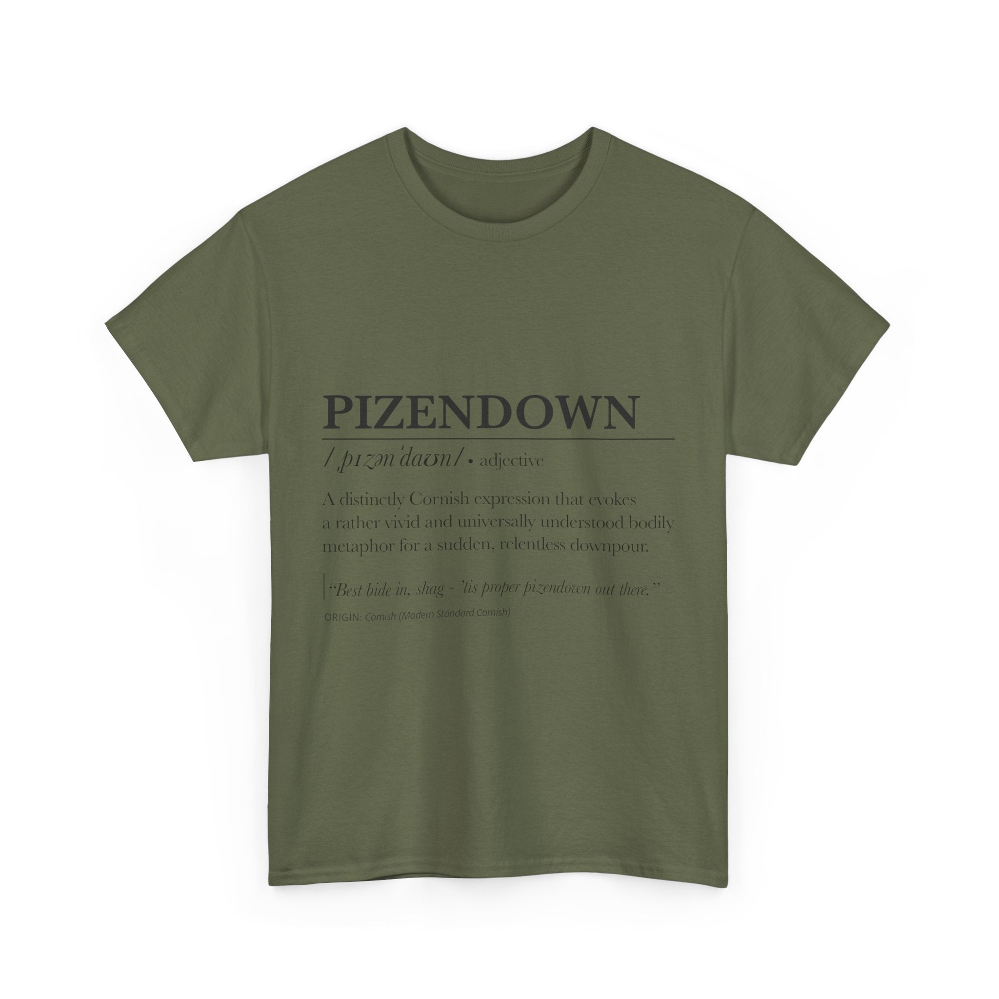 'Pizendown' & 'Dearovim' Unisex Cornish Dictionary Tee