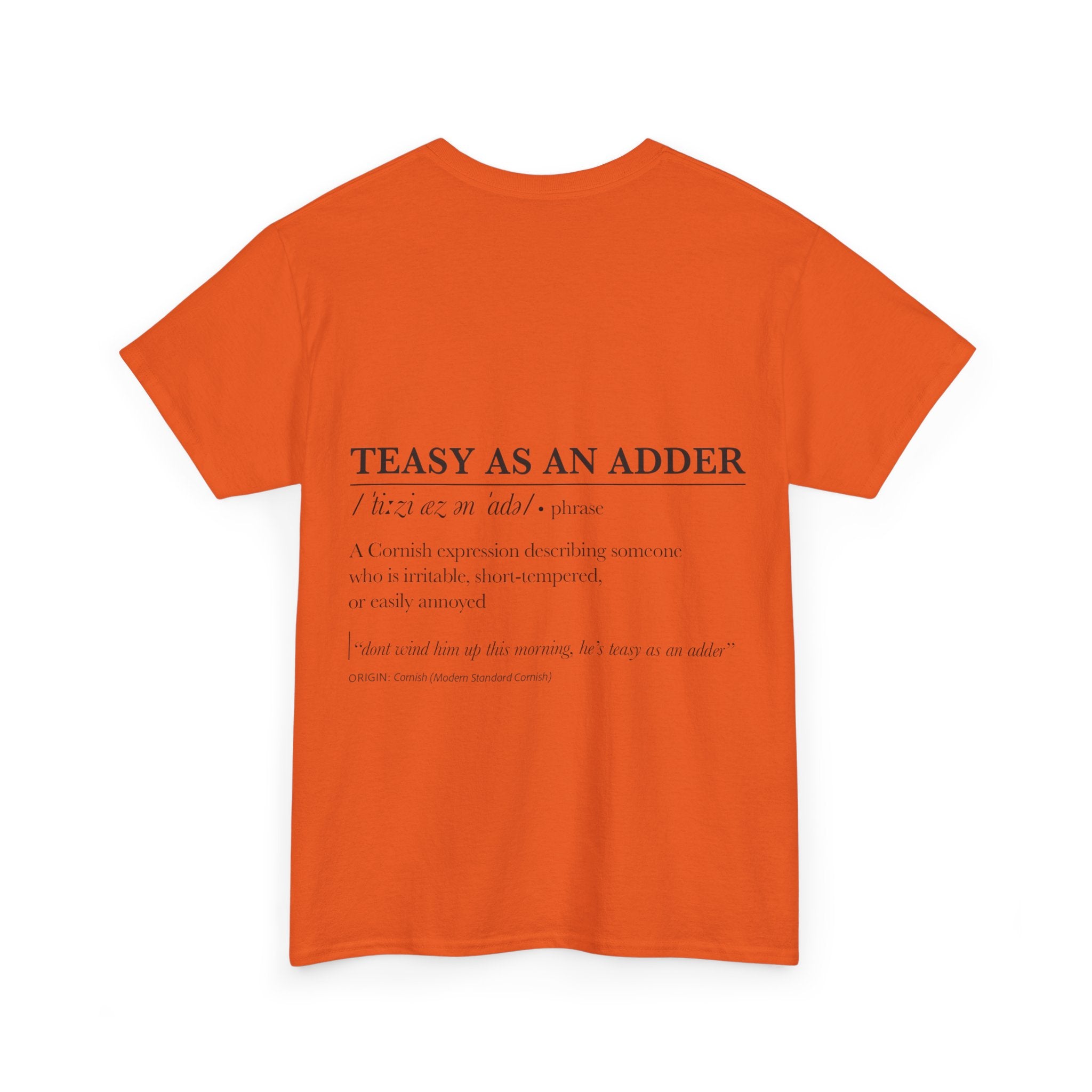 'Wossmarrwiddee / Teasy As An Adder' Cornish Dictionary Unisex Tee