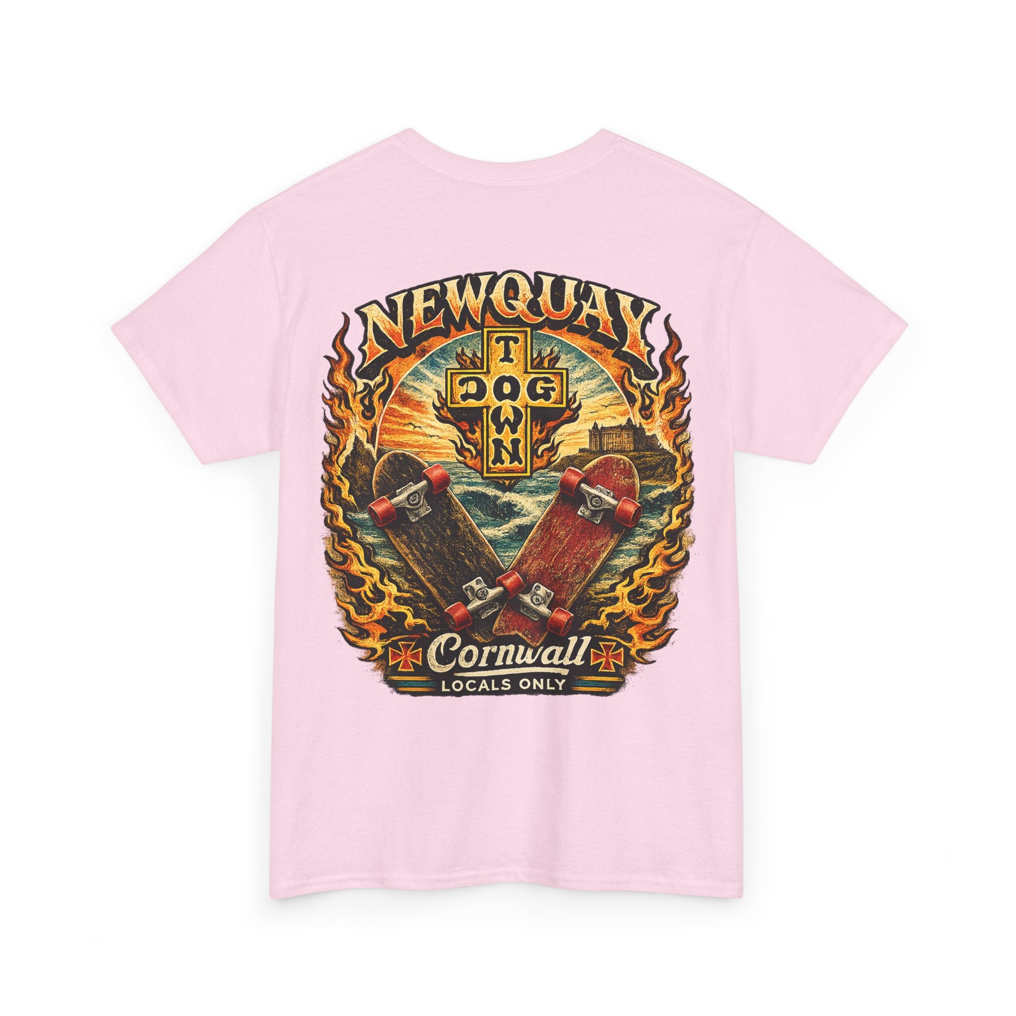 Surf Skate T‑Shirt — Newquay Cornwall 'Dog Town' Graphic Tee