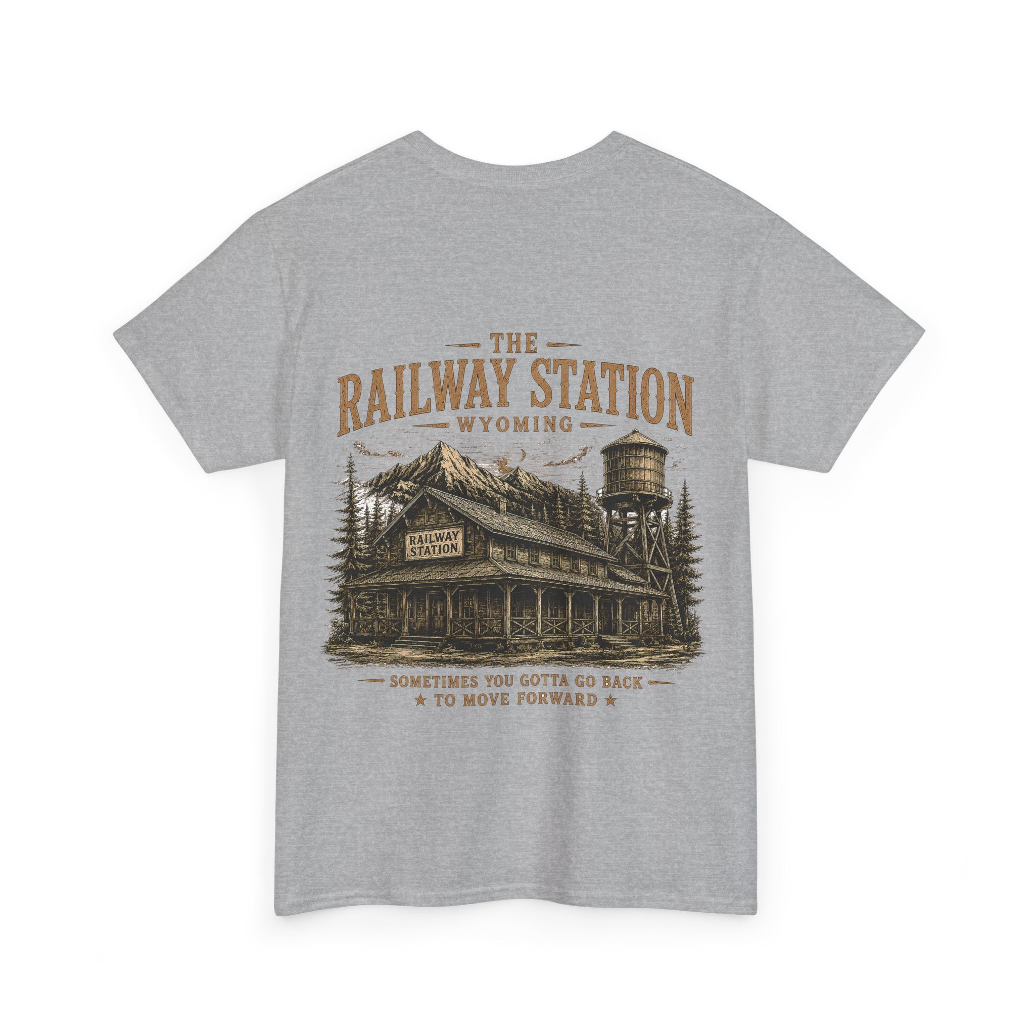 Railway Station Wyoming T-Shirt — Vintage Cowboy Skull Tee