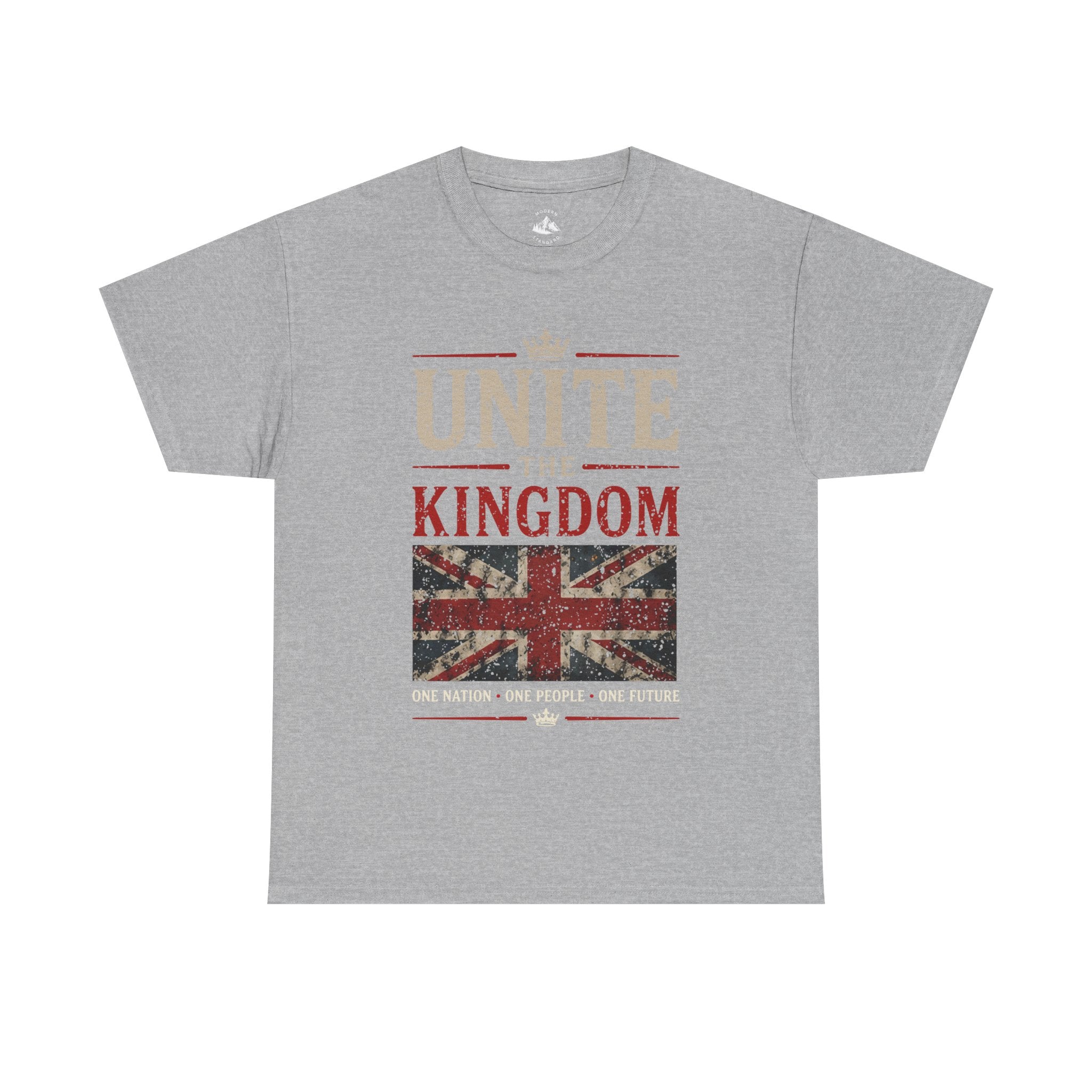 Womans Unite the Kingdom T-Shirt — Vintage Union Jack & Crest Tee ("Together We Stand, Divided We Fall")
