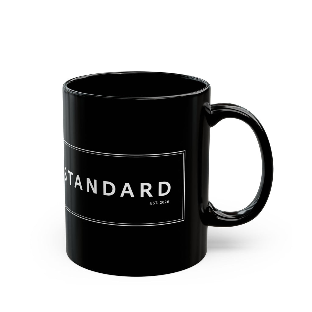 Modern Standard Black Coffee Mug — Minimal Logo 11oz & 15oz