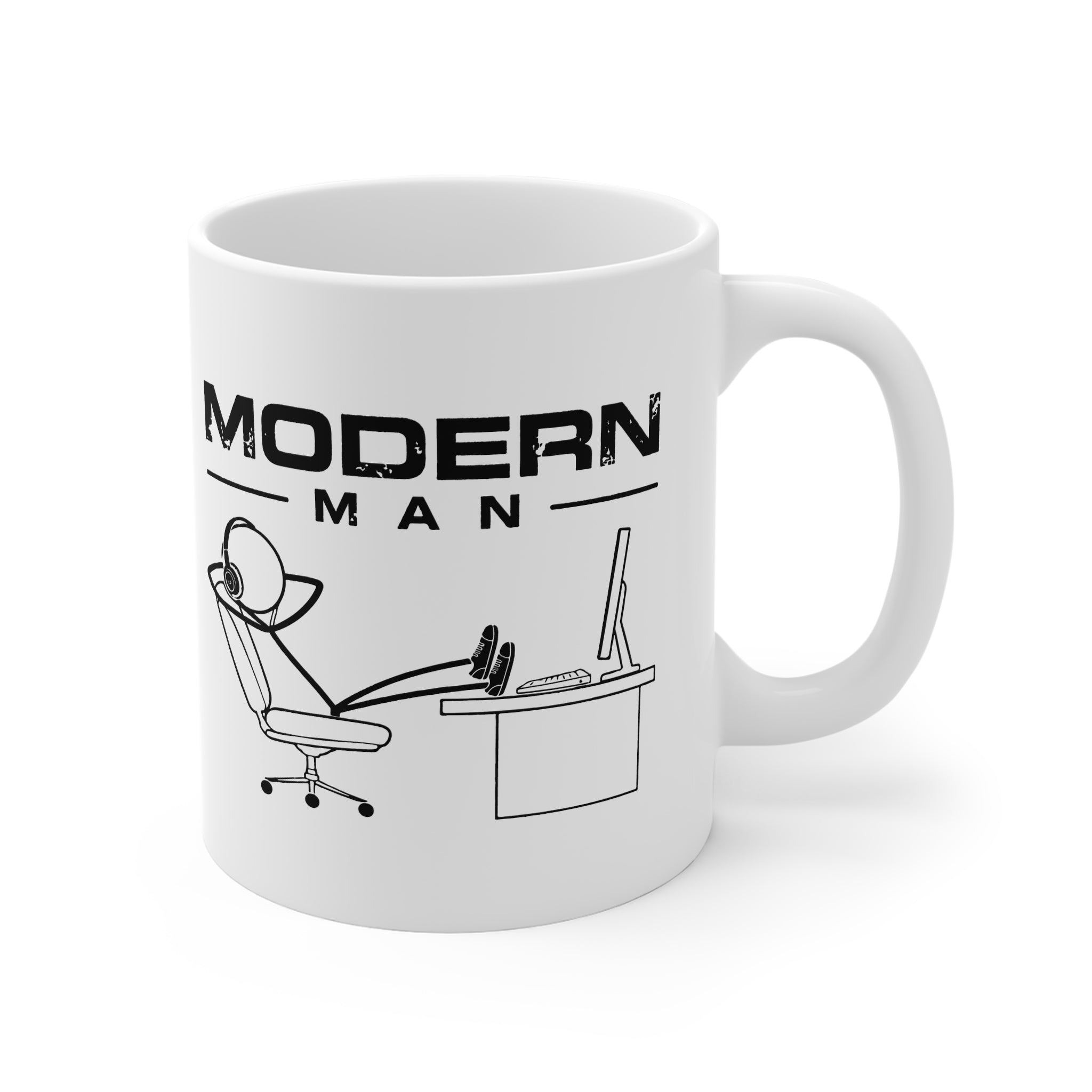 Modern Man Mug — Funny Office Desk Coffee Cup for Men