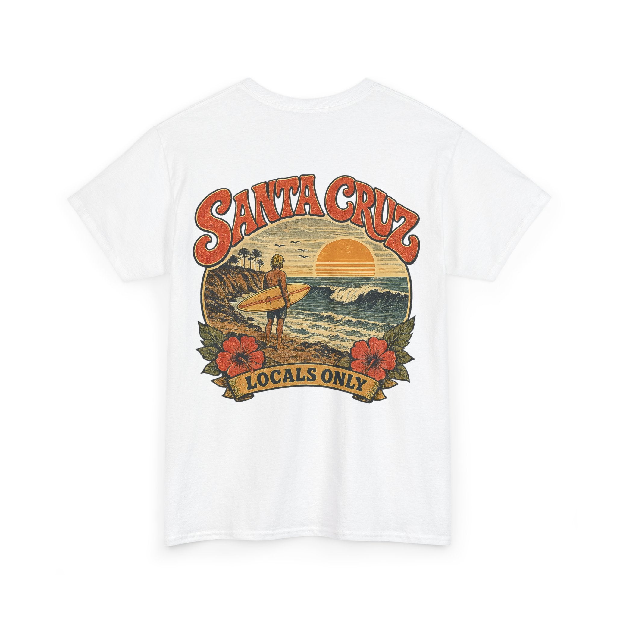 Santa Cruz Surf Tee – "Locals Only" Vintage Sunset T‑Shirt