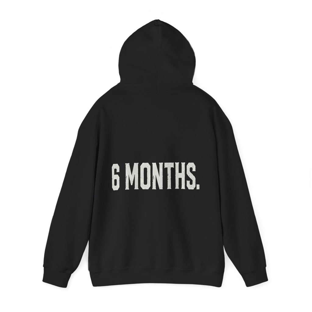 Conspiracy vs Truth Hoodie – Front Quote & “6 Months.” Back Graphic