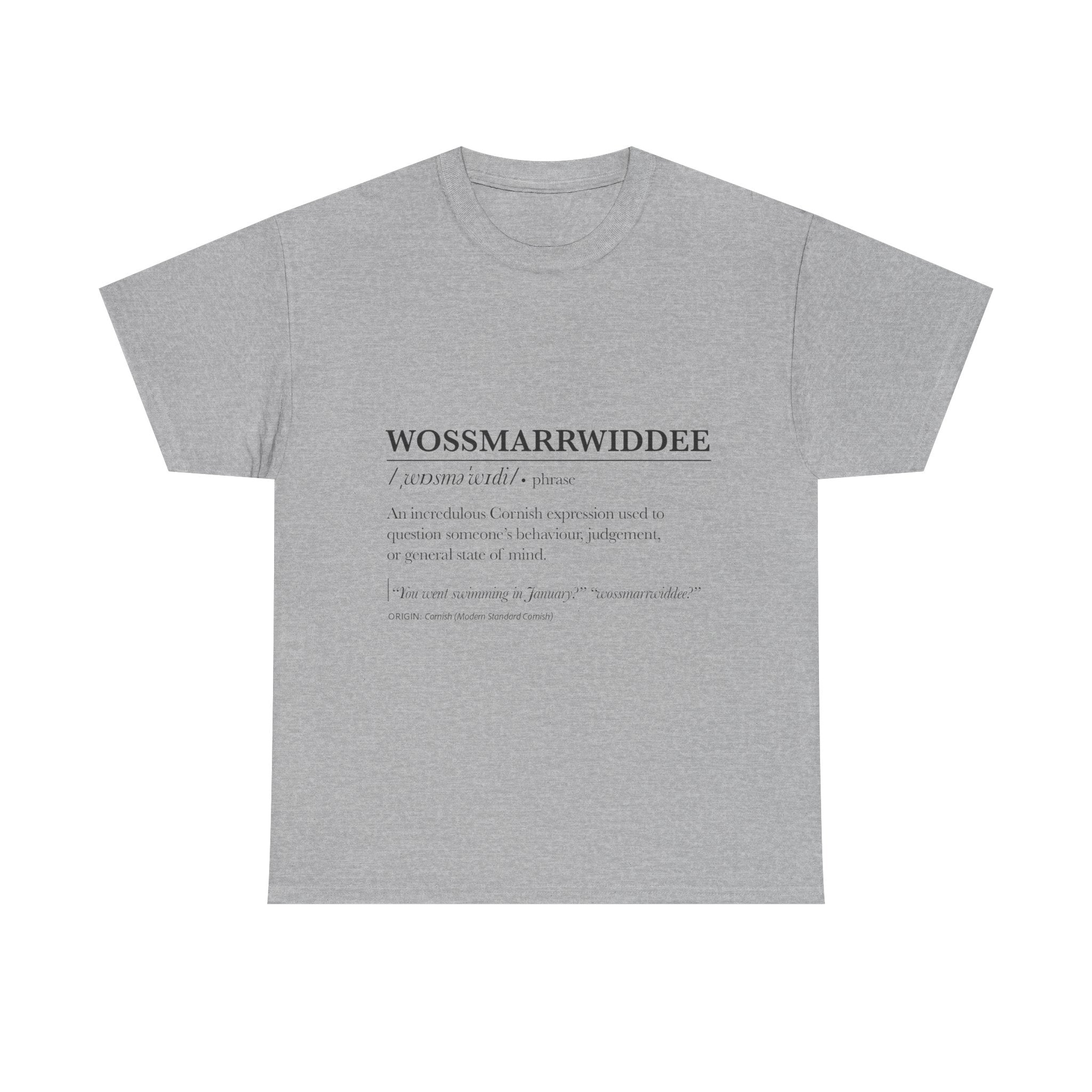 'Wossmarrwiddee / Teasy As An Adder' Cornish Dictionary Unisex Tee