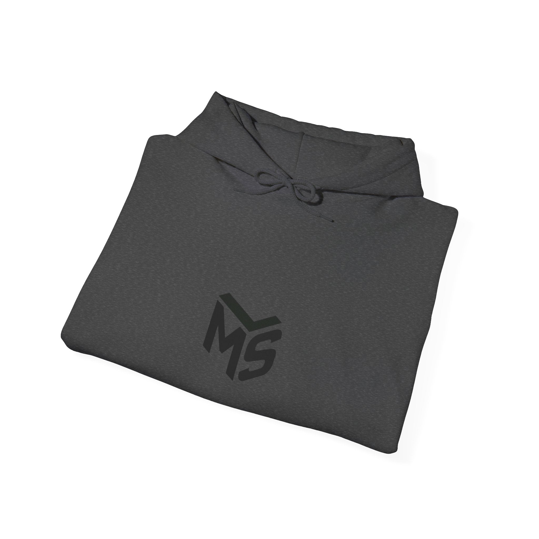Modern Standard MS Logo Hoodie — Minimal White Pullover with Sleeve Graphic