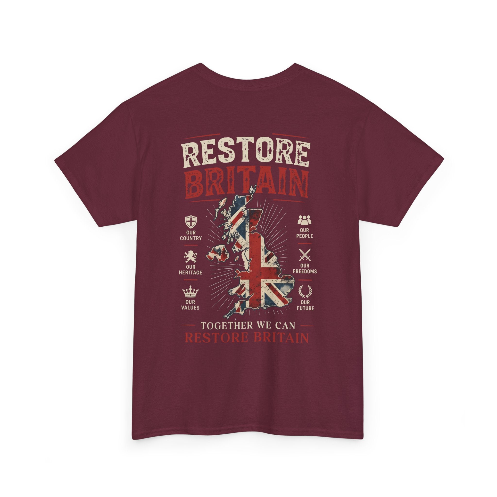 Womans Restore Britain T-Shirt – Patriotic Union Jack Graphic Tee
