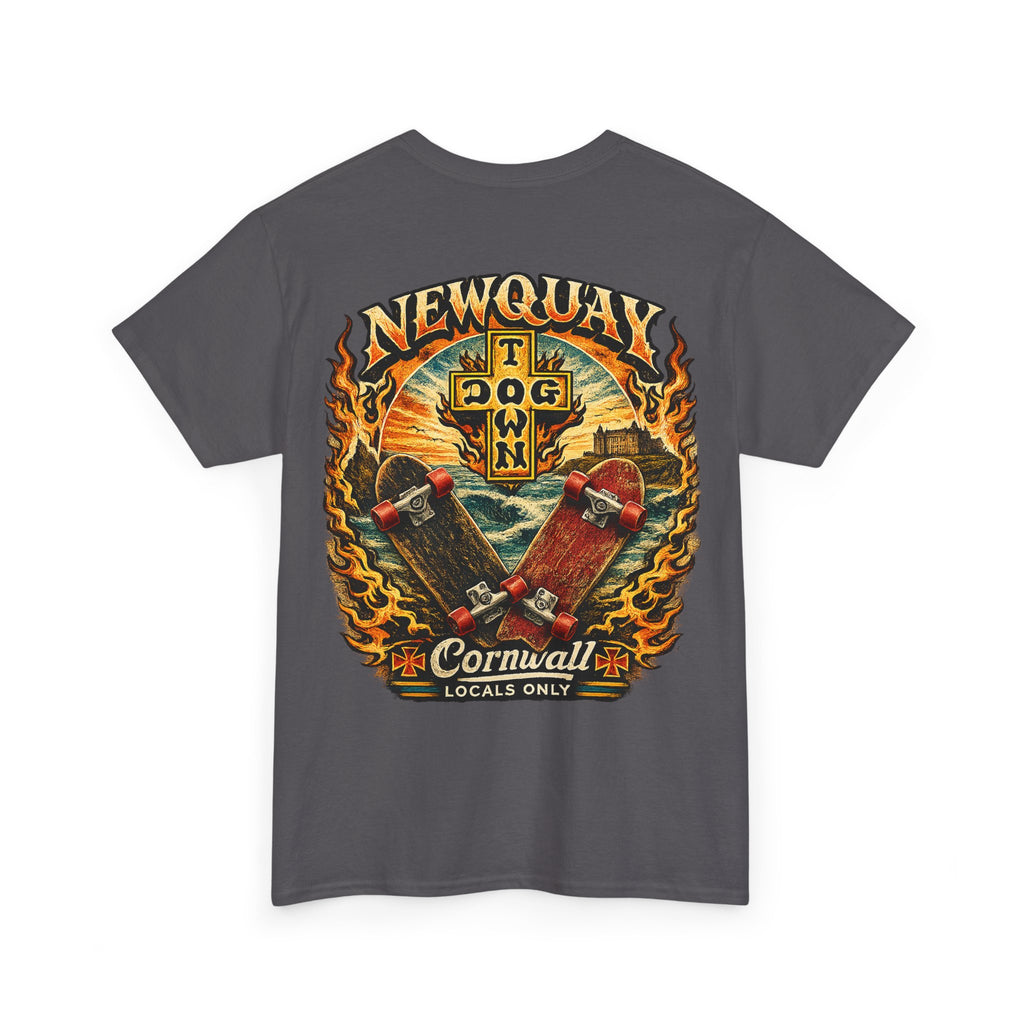 Surf Skate T‑Shirt — Newquay Cornwall 'Dog Town' Graphic Tee