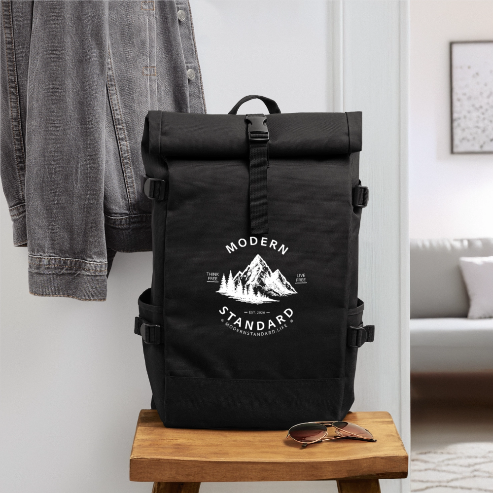 Roll Top Backpack - black
