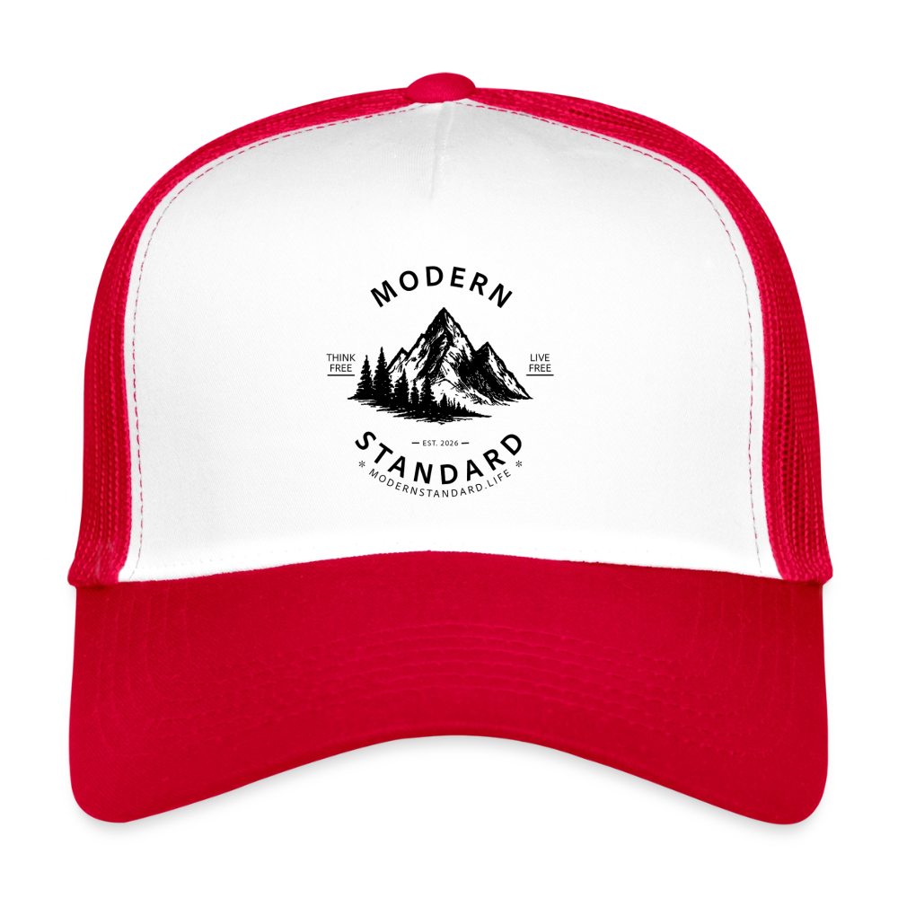Modern Standard Trucker Cap - white/red