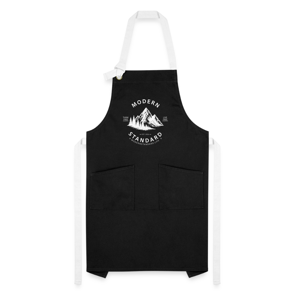 Modern Standard Artisan Apron - black/white