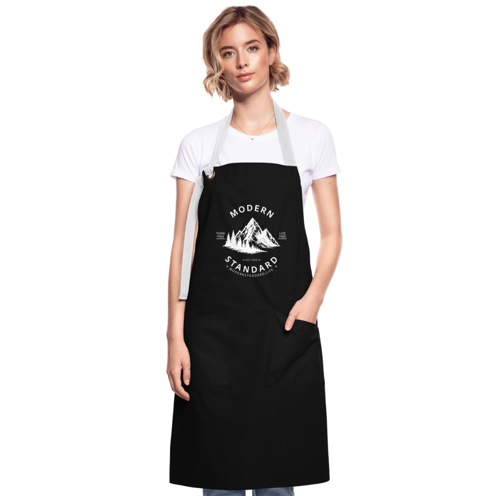 Modern Standard Artisan Apron - black/white