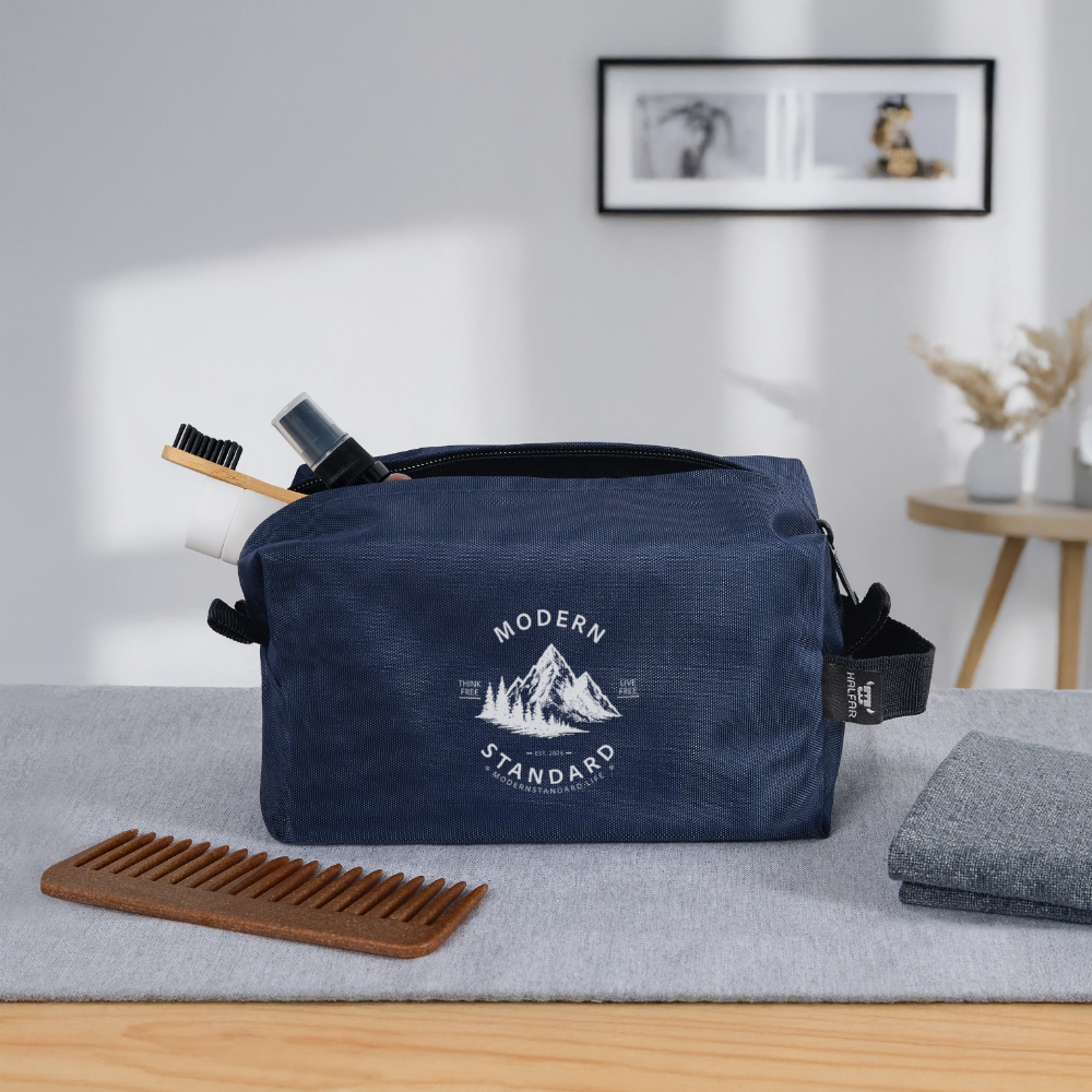 Modern Standard Recycled Toiletry Zip Bag - navy