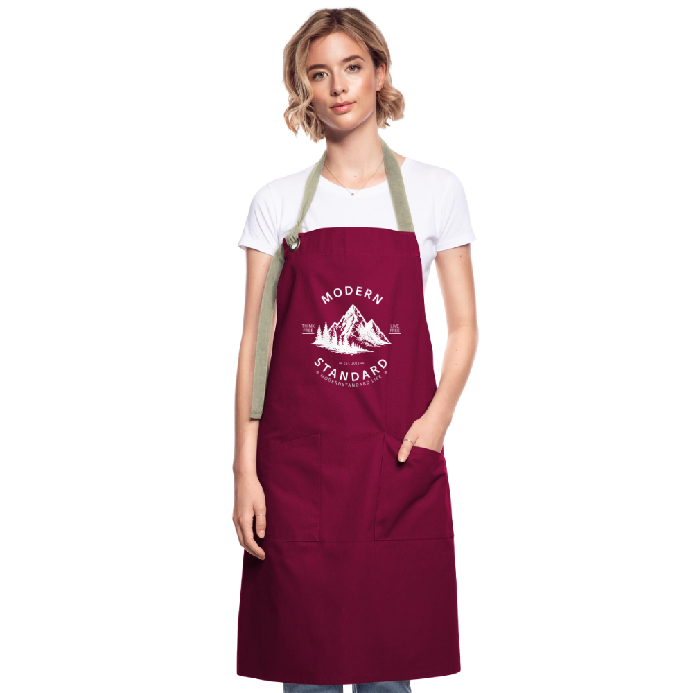 Modern Standard Artisan Apron - burgundy / desert sand