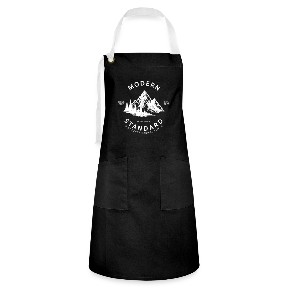 Modern Standard Artisan Apron - black/white