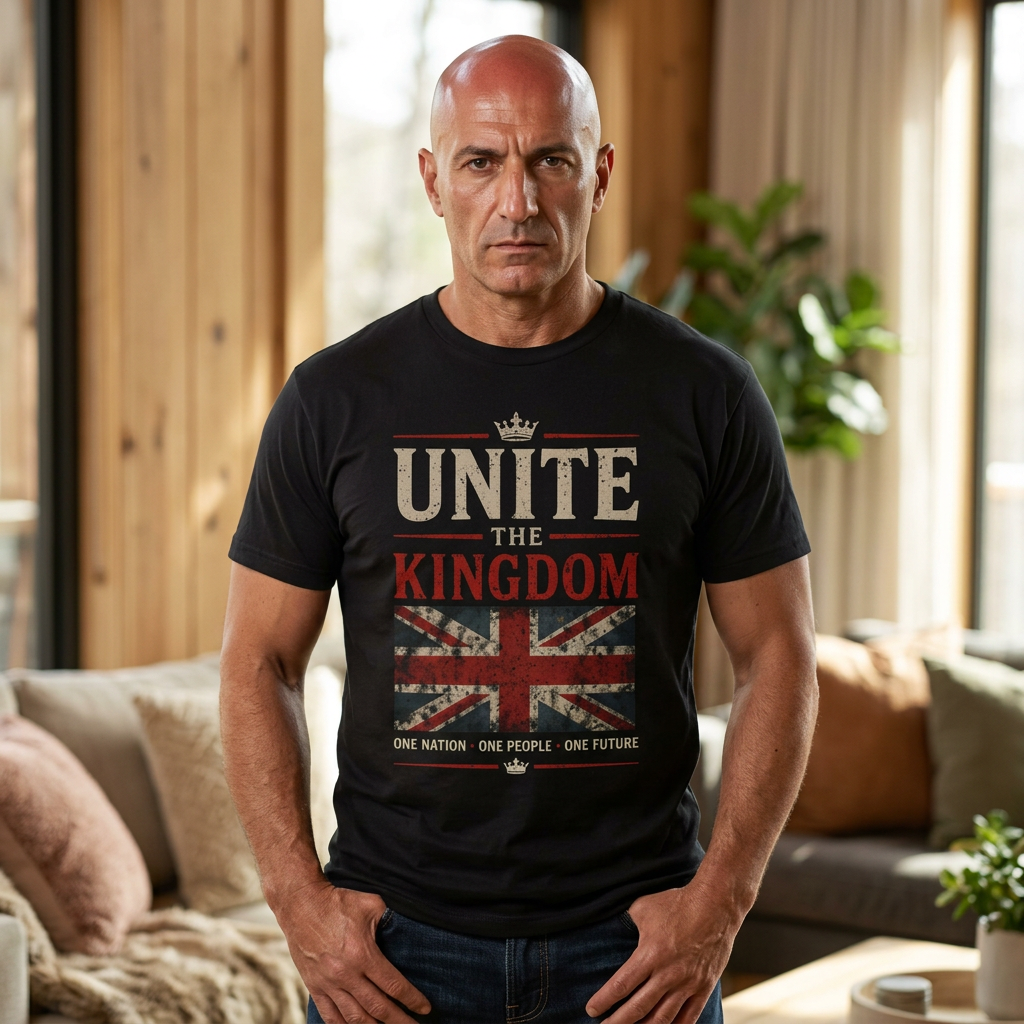 Mens Unite The Kingdom T‑Shirt — Union Jack Vintage Patriotic Tee