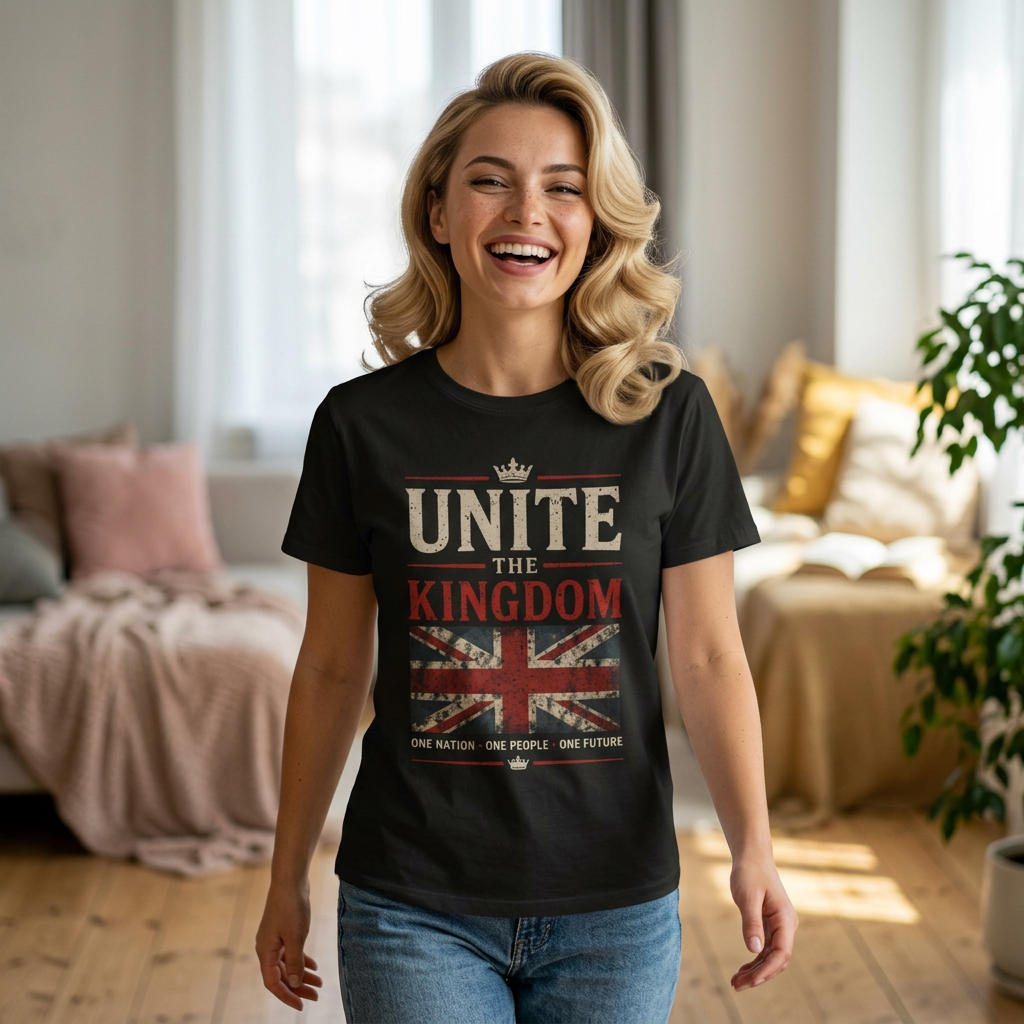 Mens Unite The Kingdom T‑Shirt — Union Jack Vintage Patriotic Tee