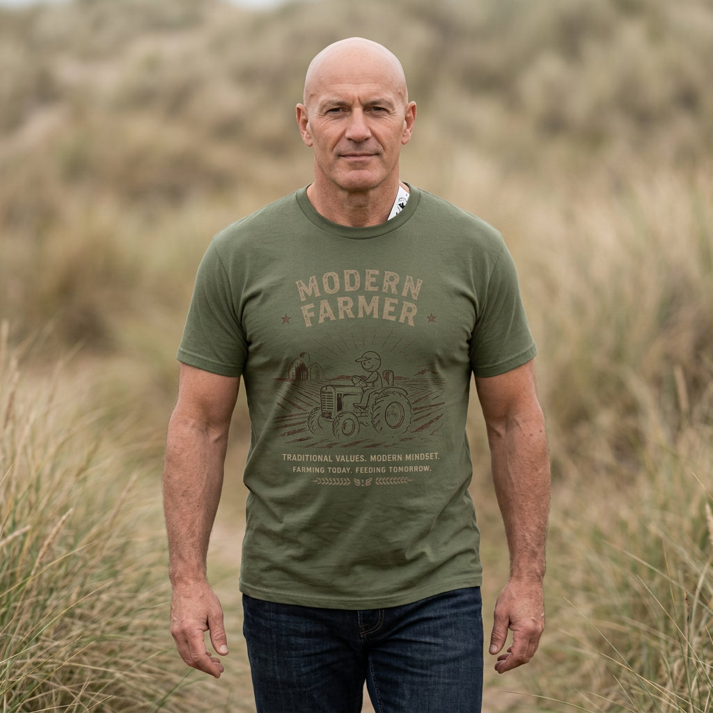 Modern Farmer v1 T-Shirt — Vintage Tractor Farming Tee