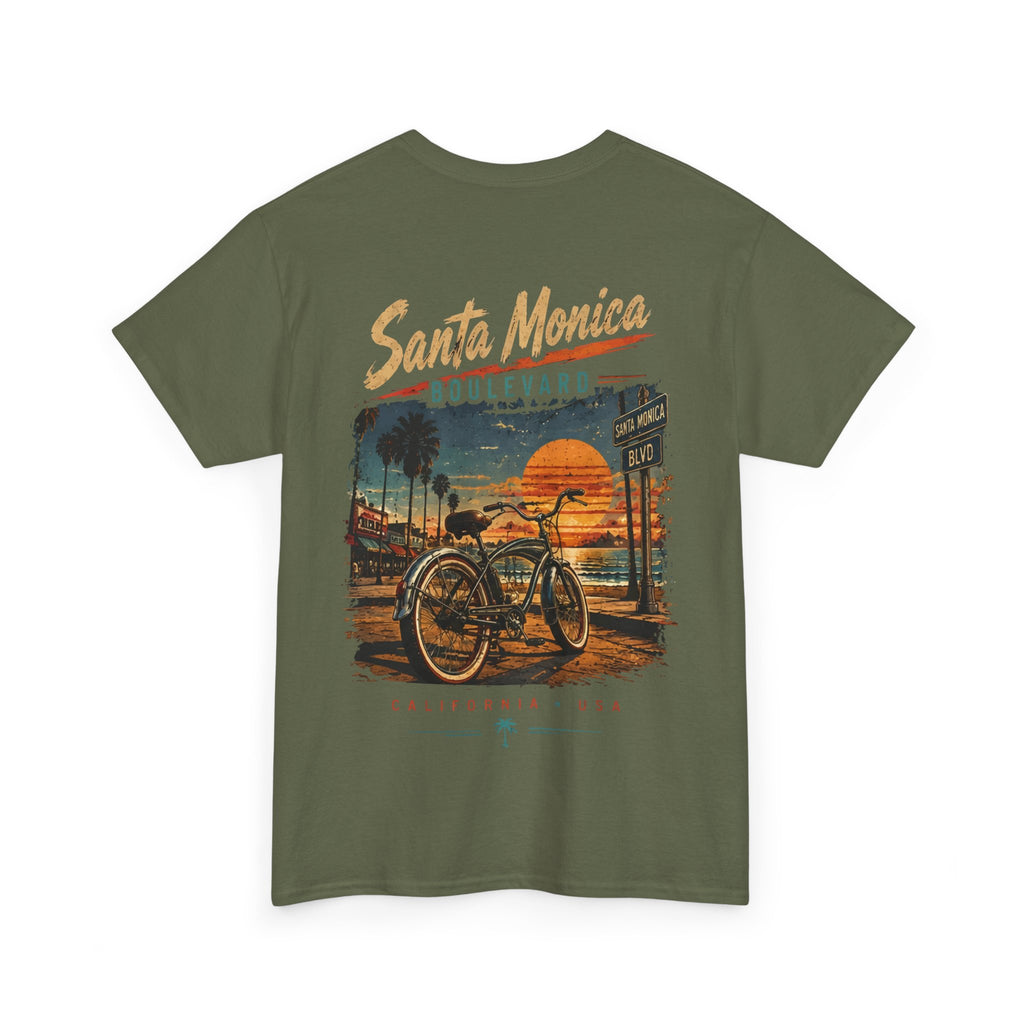Santa Monica Boulevard Vintage Beach Cruiser Tee — Sunset California Surf Shirt