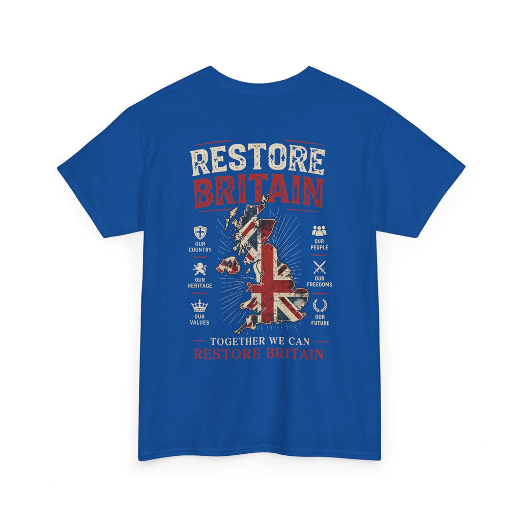 Womans Restore Britain T-Shirt – Patriotic Union Jack Graphic Tee