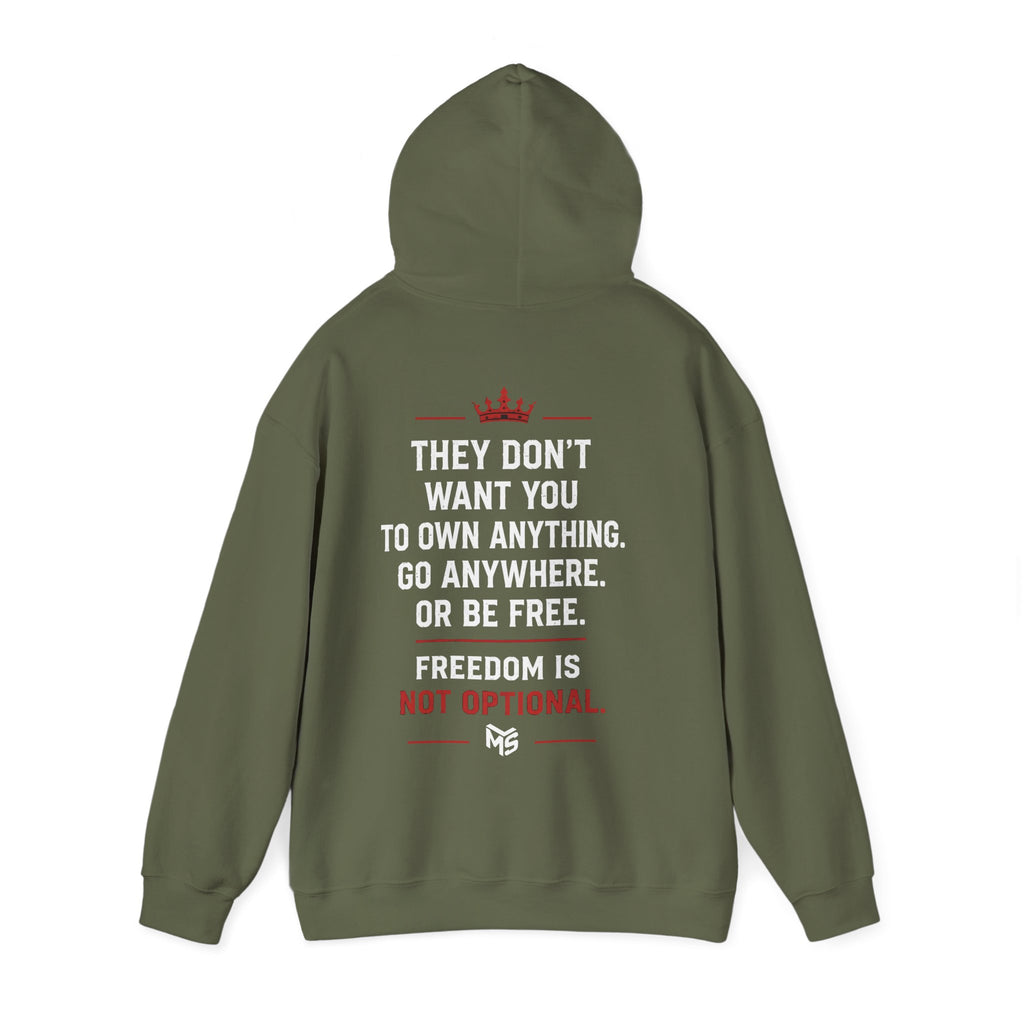 Freedom Slogan Hoodie - "Just Say No To 15 Minute Cities" / "Freedom Is Not Optional" Graphic Hoodie