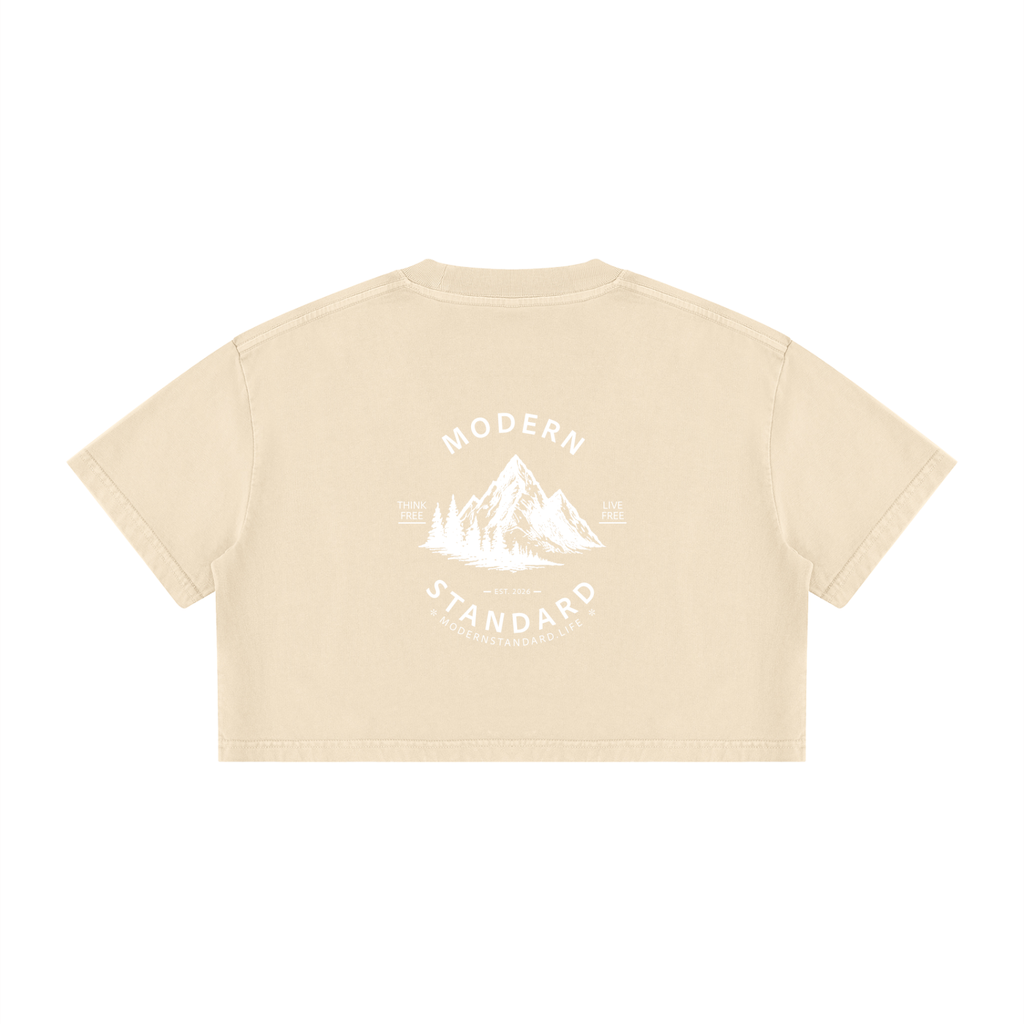 Women's Mineral Wash Cotton Crop T-Shirt