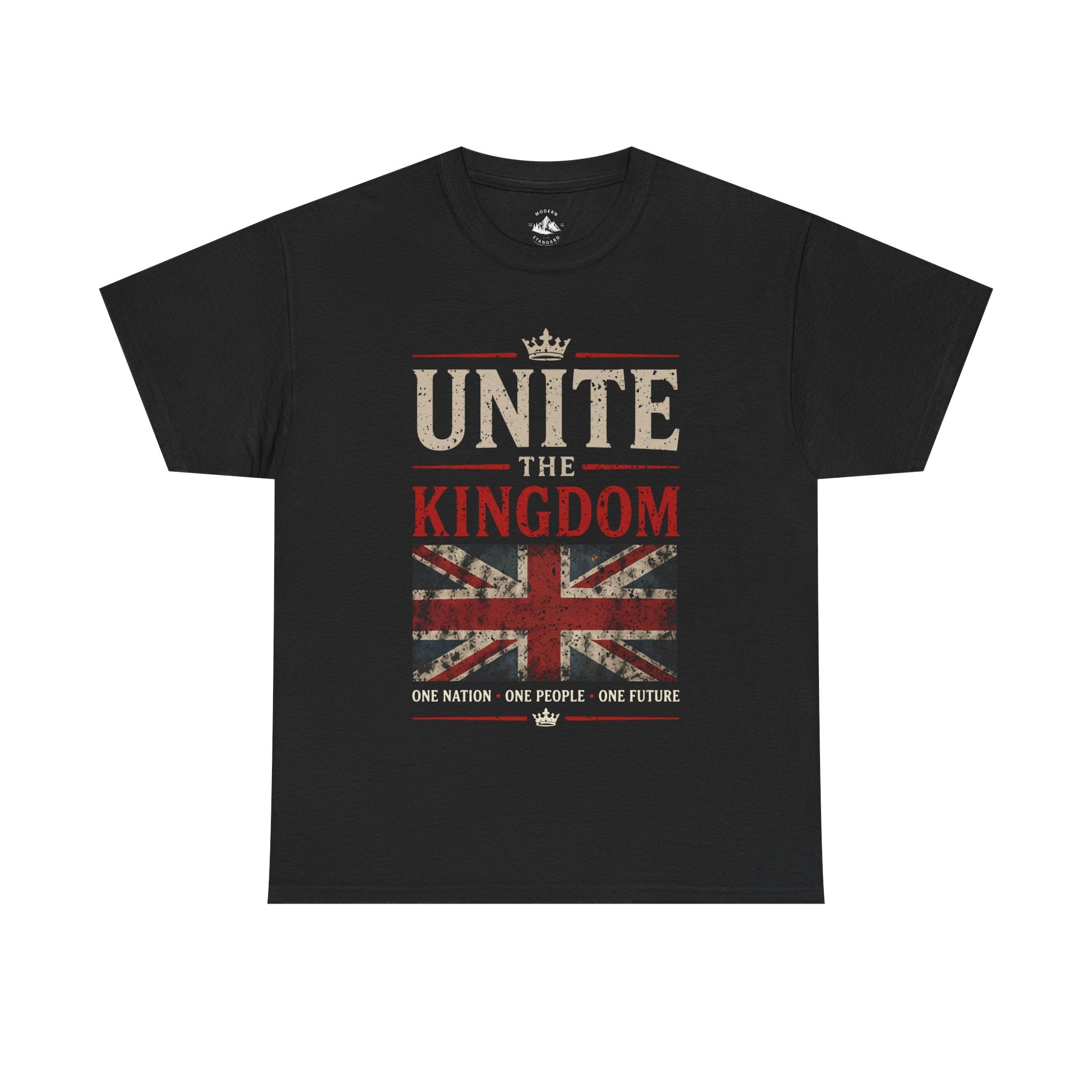 Womans Unite the Kingdom T-Shirt — Vintage Union Jack & Crest Tee ("Together We Stand, Divided We Fall")