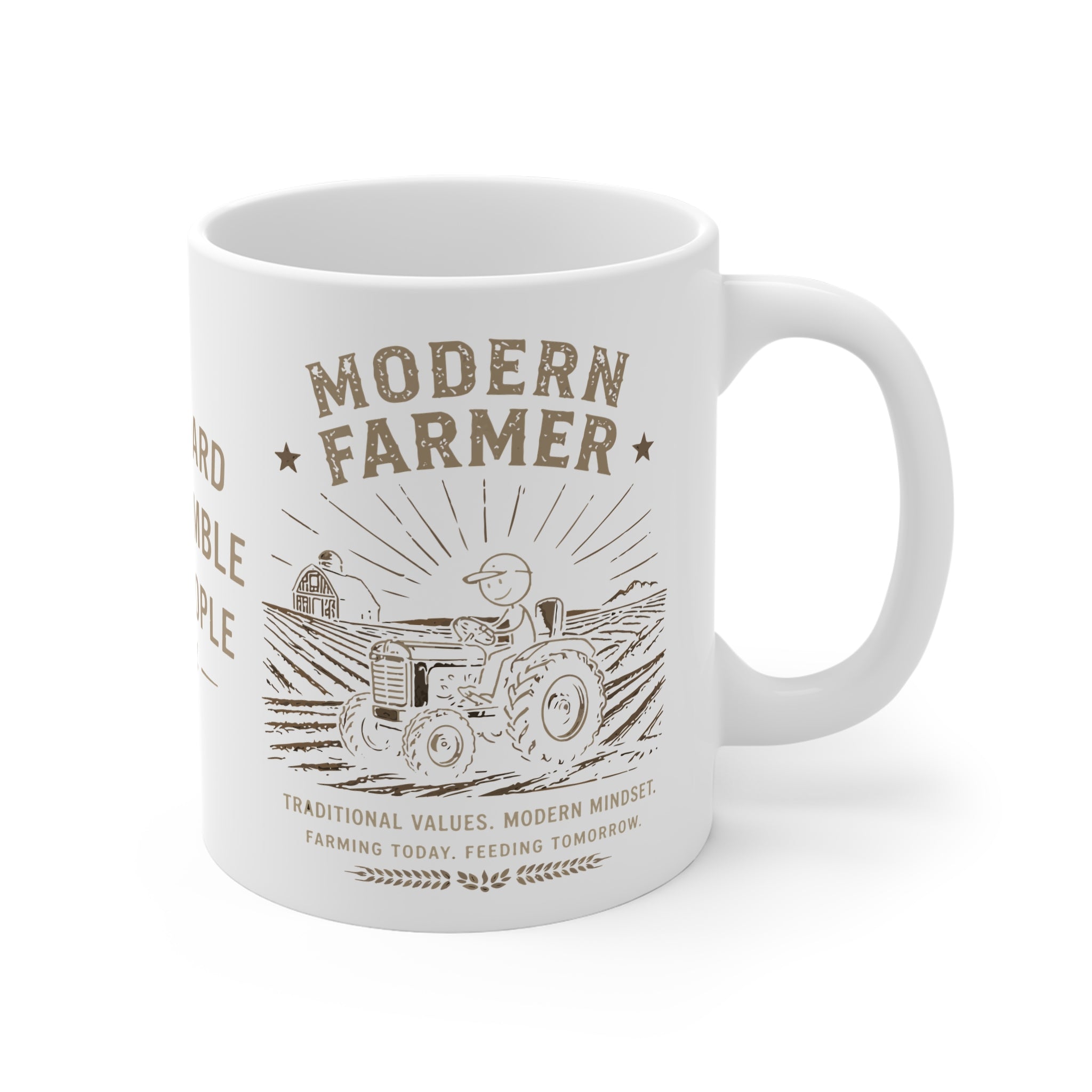 Modern Farmer Coffee Mug — "Work Hard Stay Humble Feed People" 11oz
