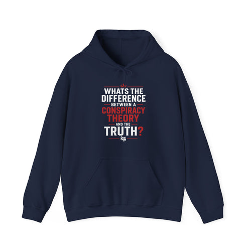 Conspiracy vs Truth Hoodie – Front Quote & “6 Months.” Back Graphic
