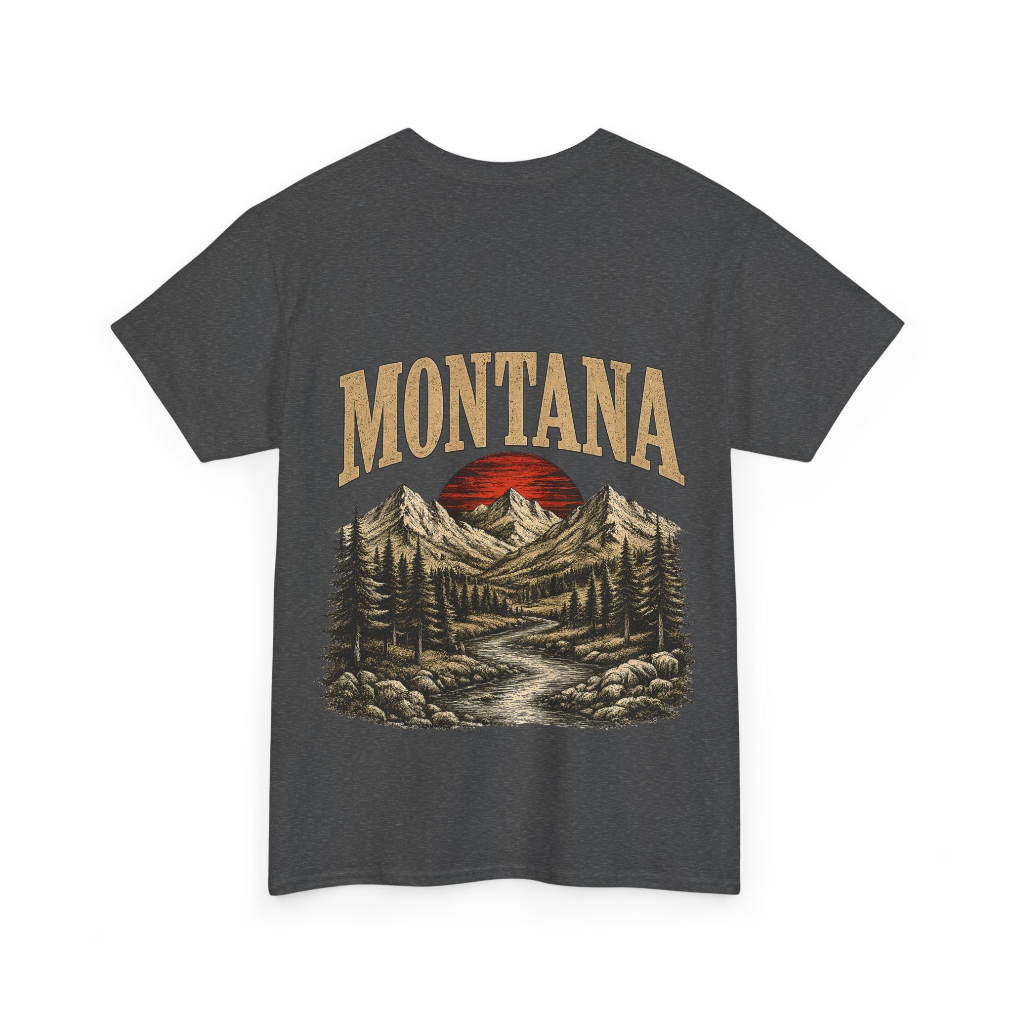 Montana Skies Cowboy Tee — Retro Mountain Landscape Graphic T-Shirt